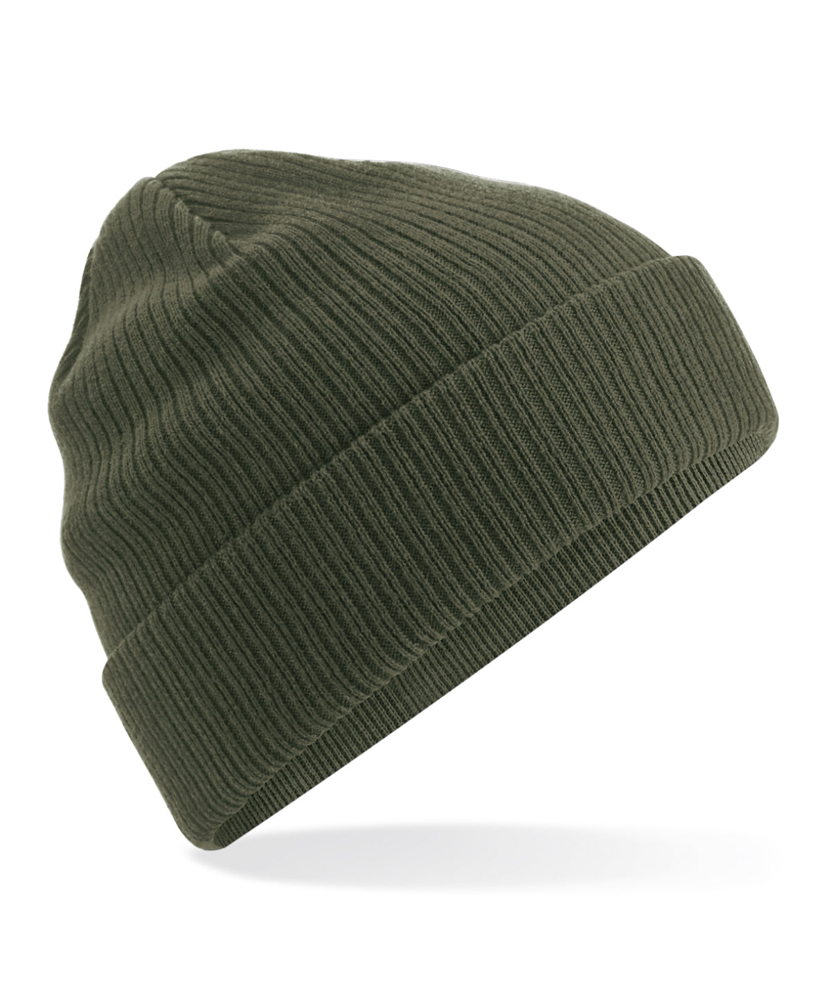 Olive Green - Organic cotton beanie - GarmentEmbroidery