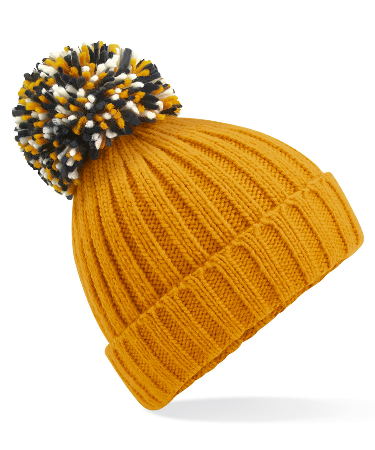 Mustard - Hygge beanie - GarmentEmbroidery