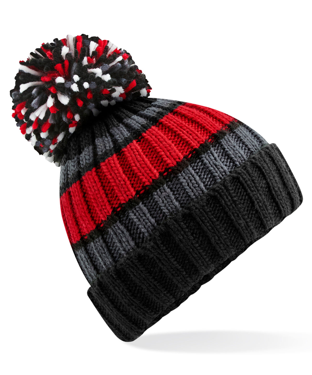 Black Cherry - Hygge striped beanie - GarmentEmbroidery