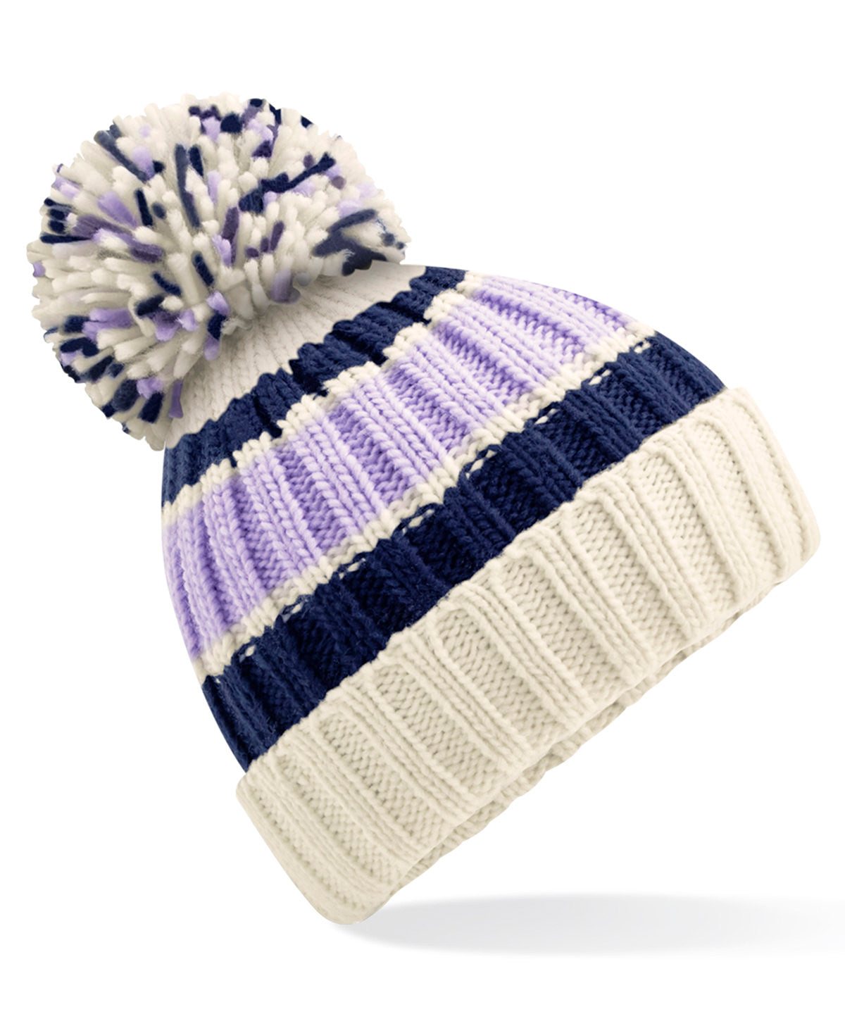 Blueberry Cheesecake - Hygge striped beanie - GarmentEmbroidery