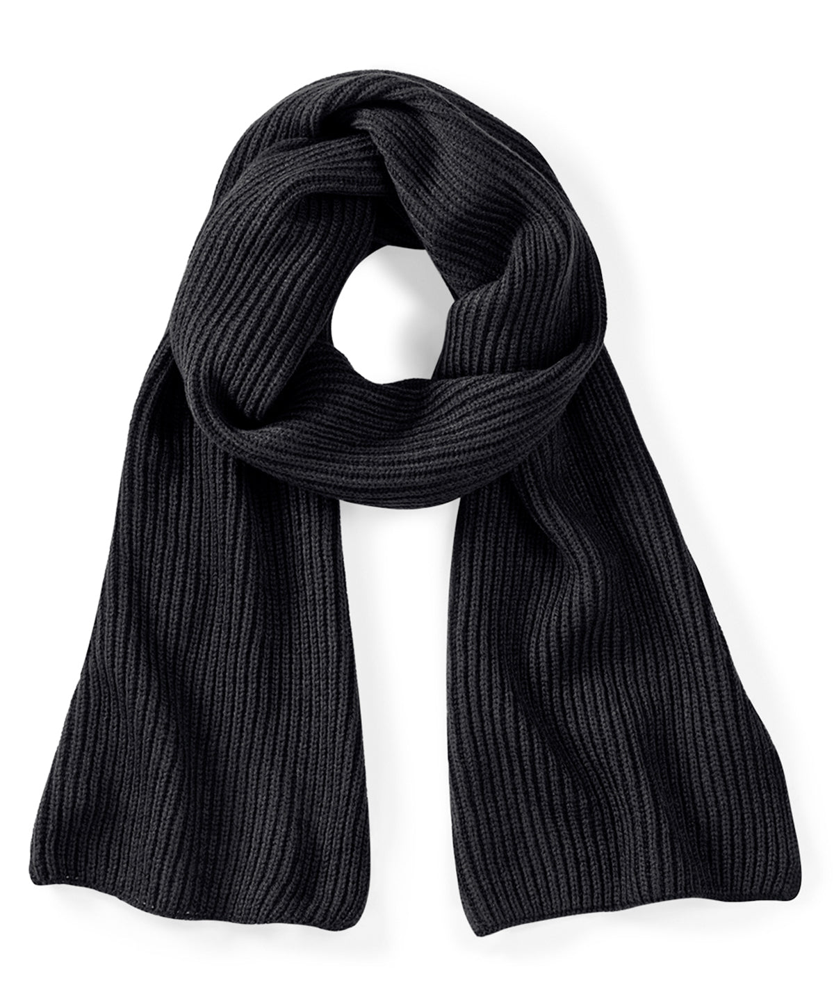 Black - Metro knitted scarf - GarmentEmbroidery