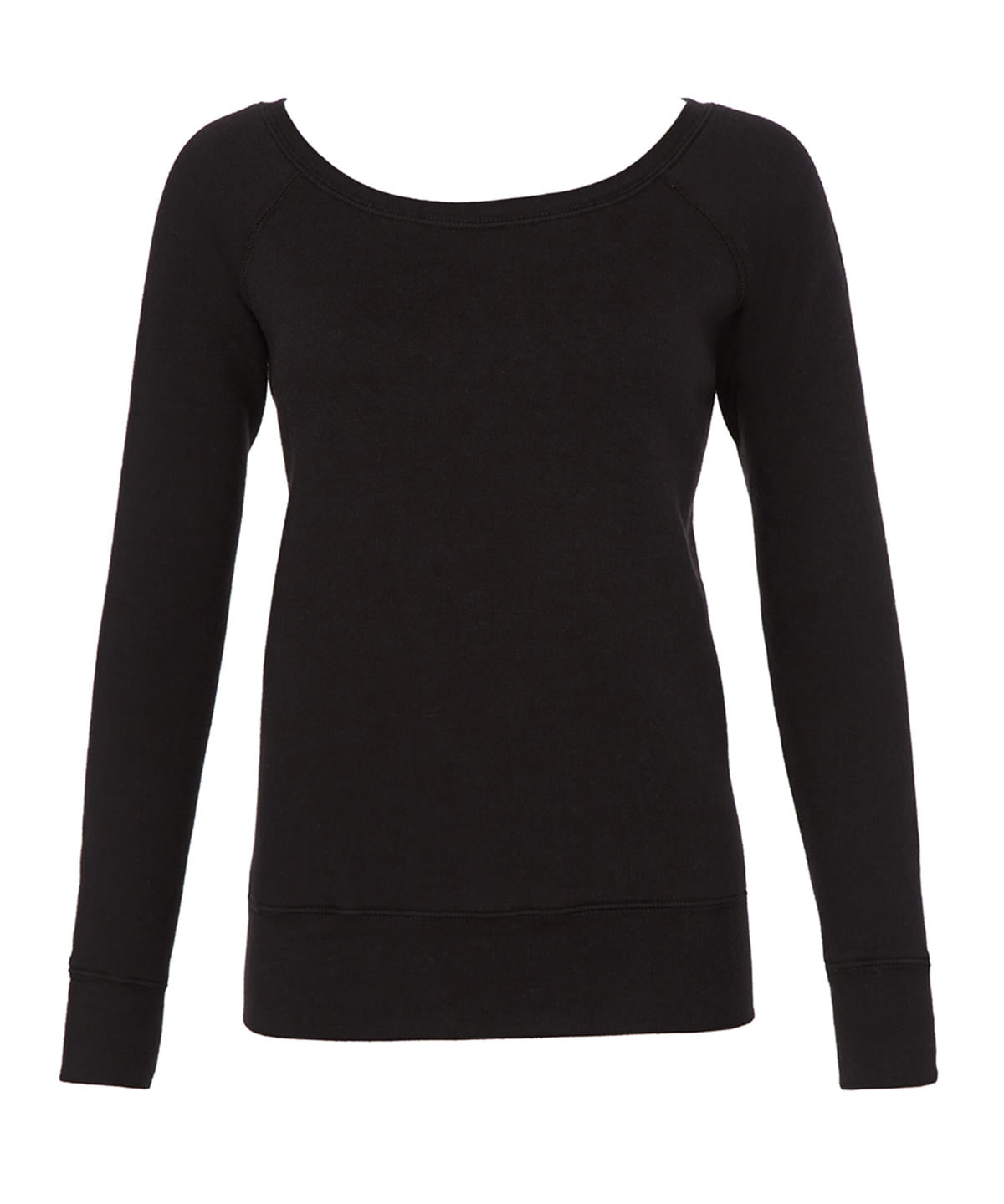 Black - Sponge fleece wide neck sweatshirt - GarmentEmbroidery