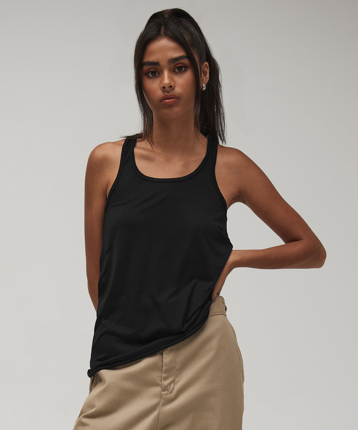 Pebble Brown - Flowy racerback tank top - GarmentEmbroidery