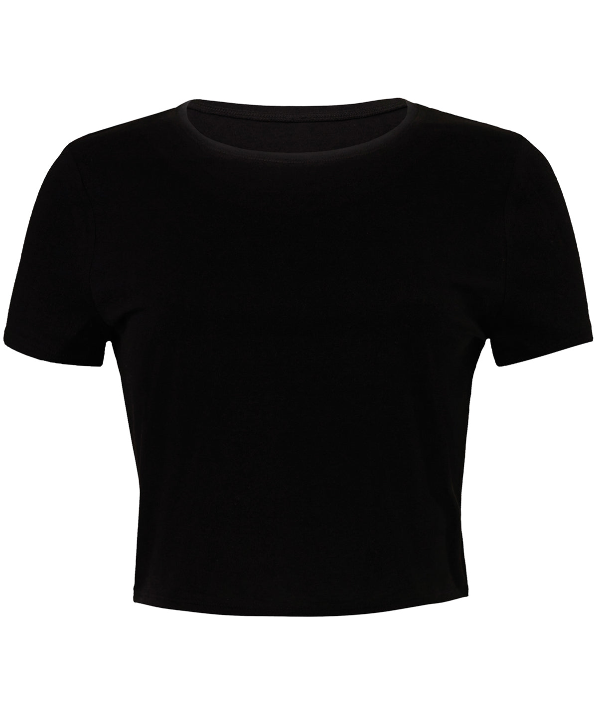 Black - Women's polycotton crop tee - GarmentEmbroidery