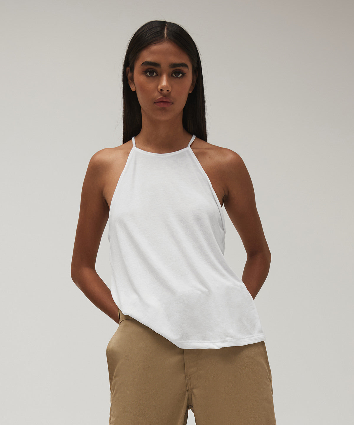 Mauve - Women's flowy high neck tank - GarmentEmbroidery