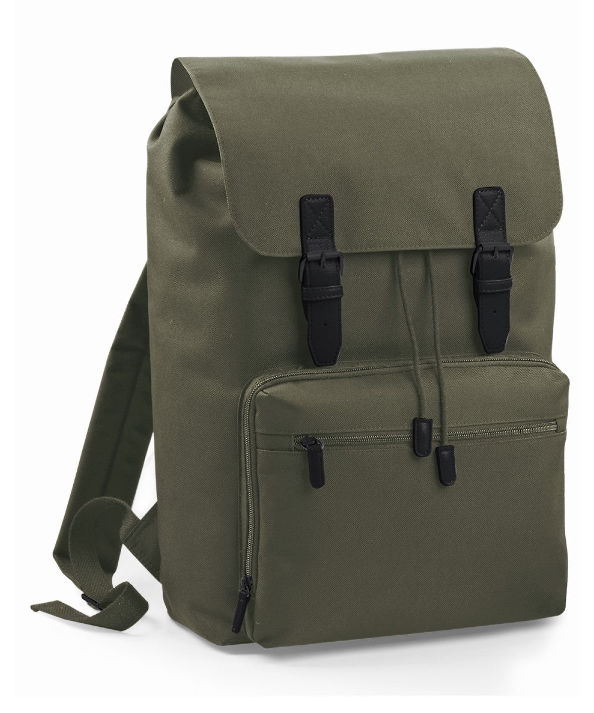 Olive Green/Black - Vintage laptop backpack - GarmentEmbroidery