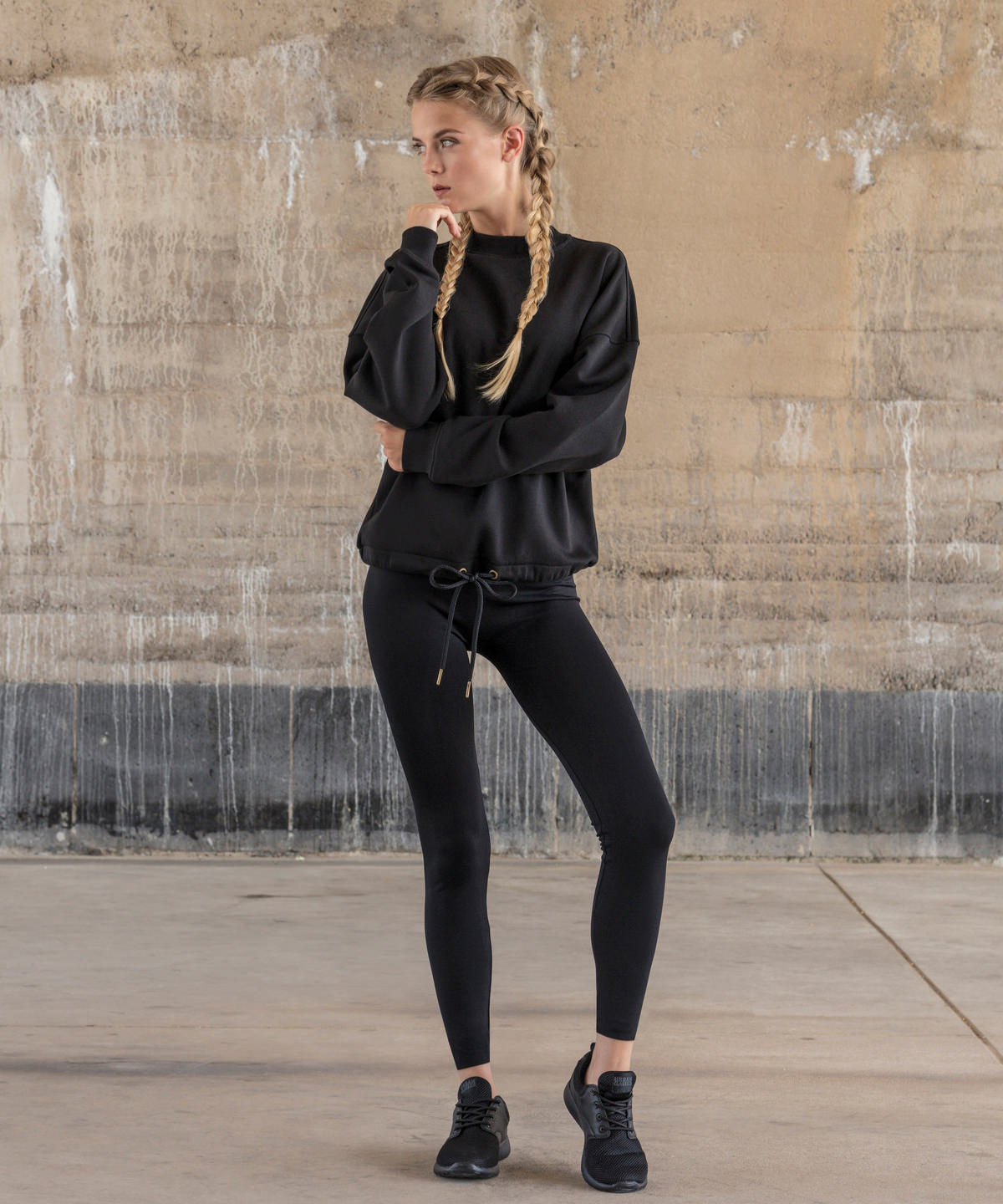 Charcoal - Women's oversize crew neck - GarmentEmbroidery