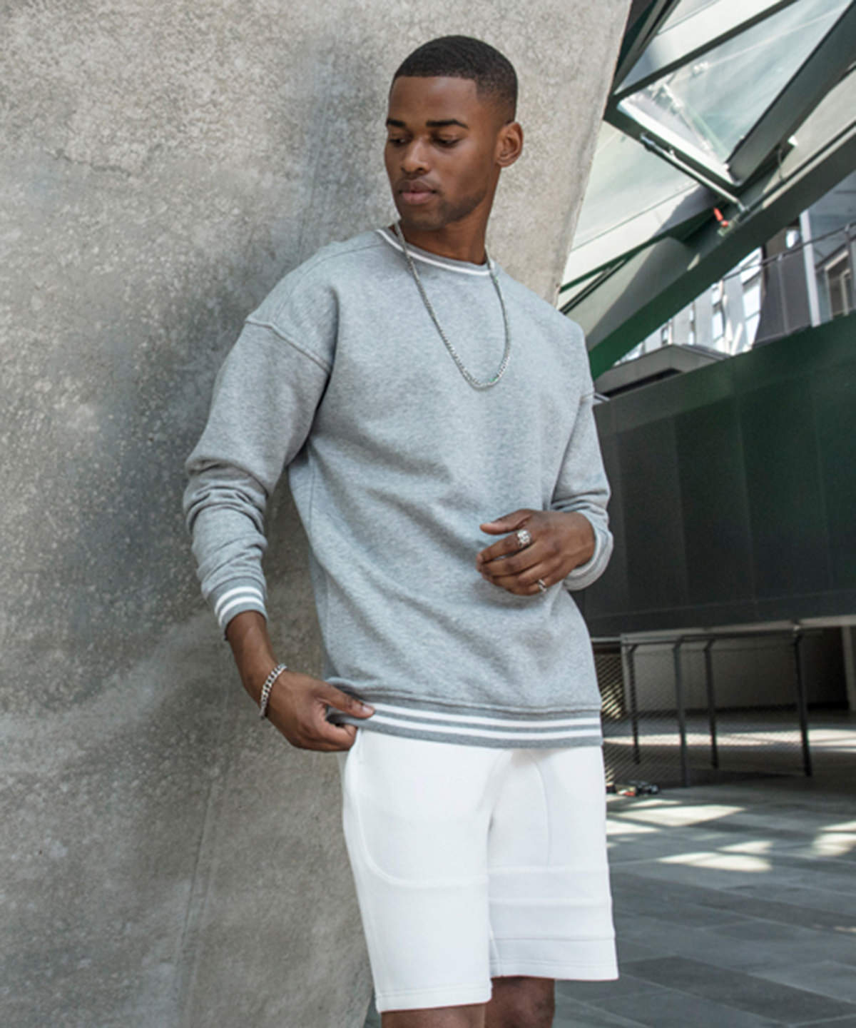 Navy/White - College sweat crew - GarmentEmbroidery