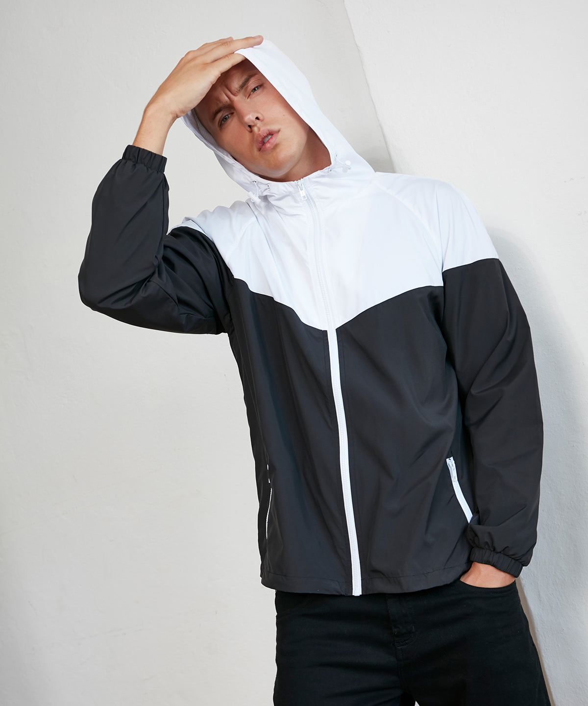 Dark Olive/Black - Two-tone tech windrunner jacket - GarmentEmbroidery