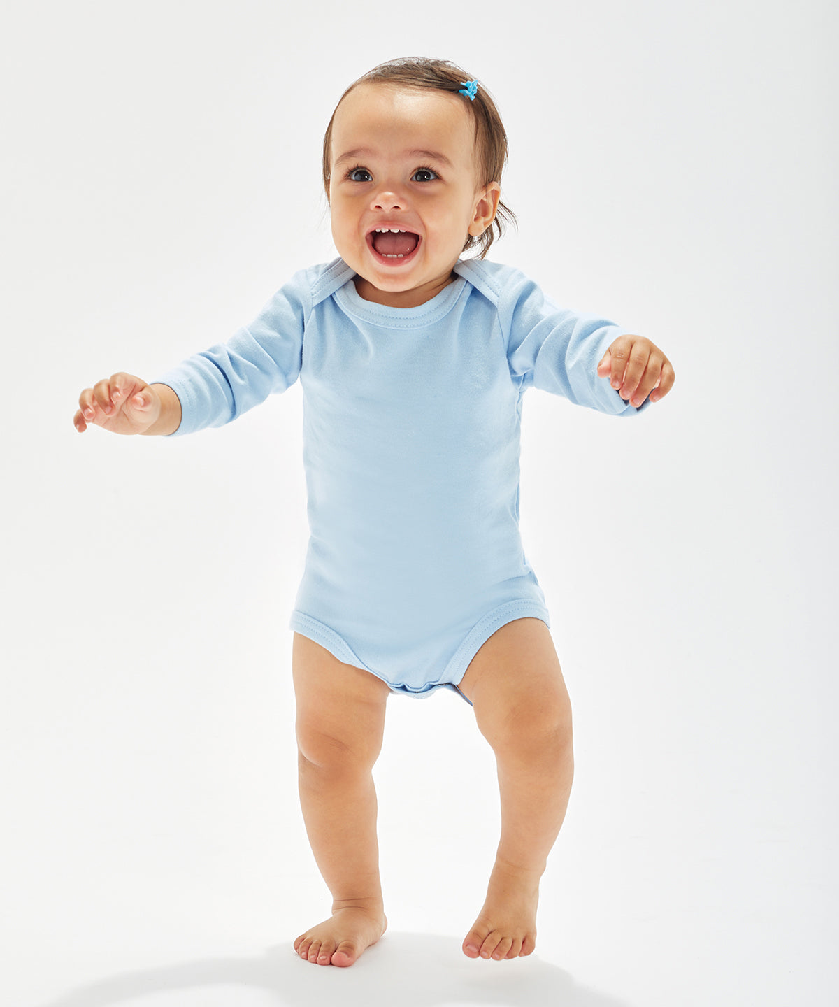 Heather Grey Melange - Baby organic long sleeve bodysuit - GarmentEmbroidery