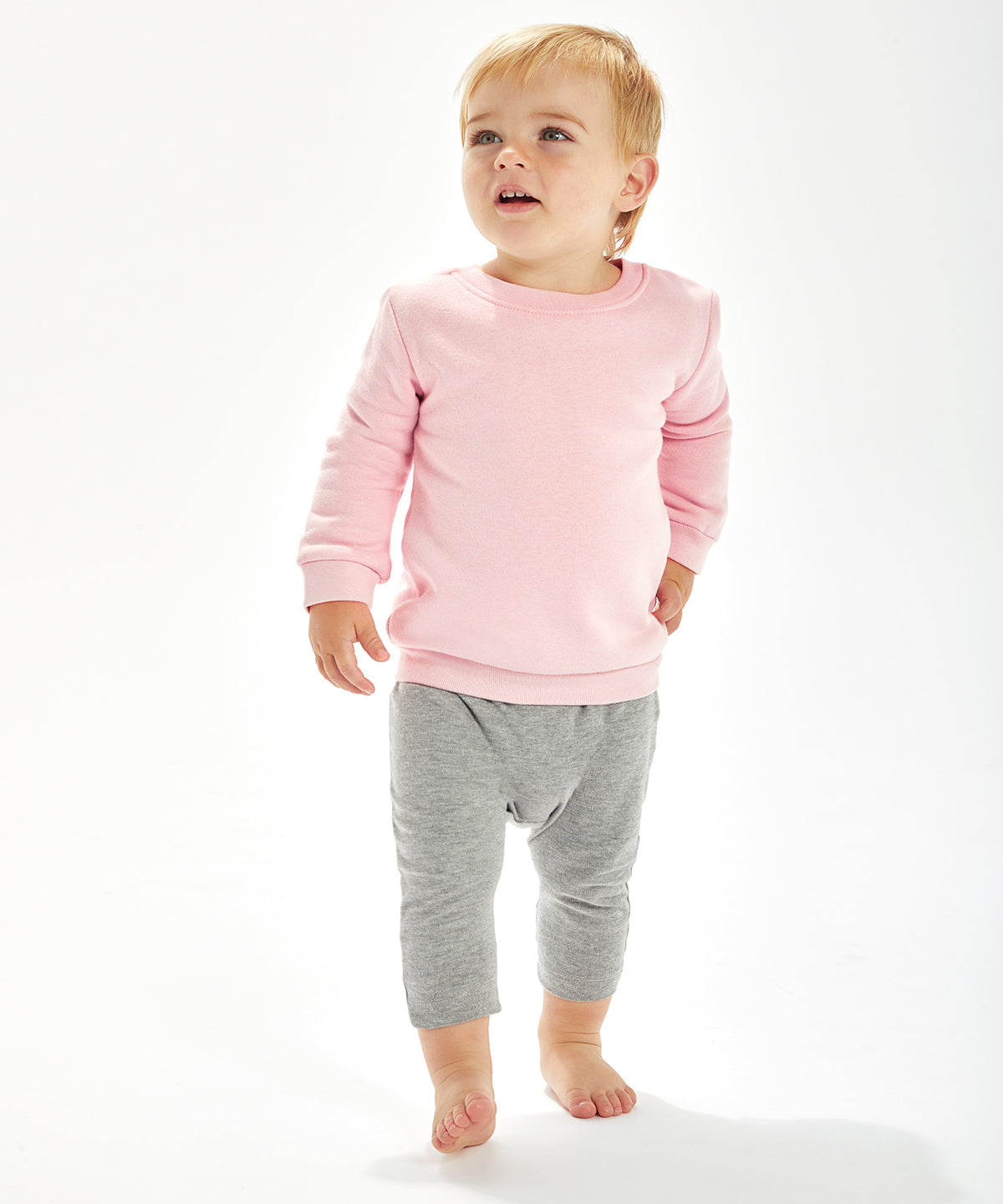 Dusty Blue - Baby essential sweatshirt - GarmentEmbroidery