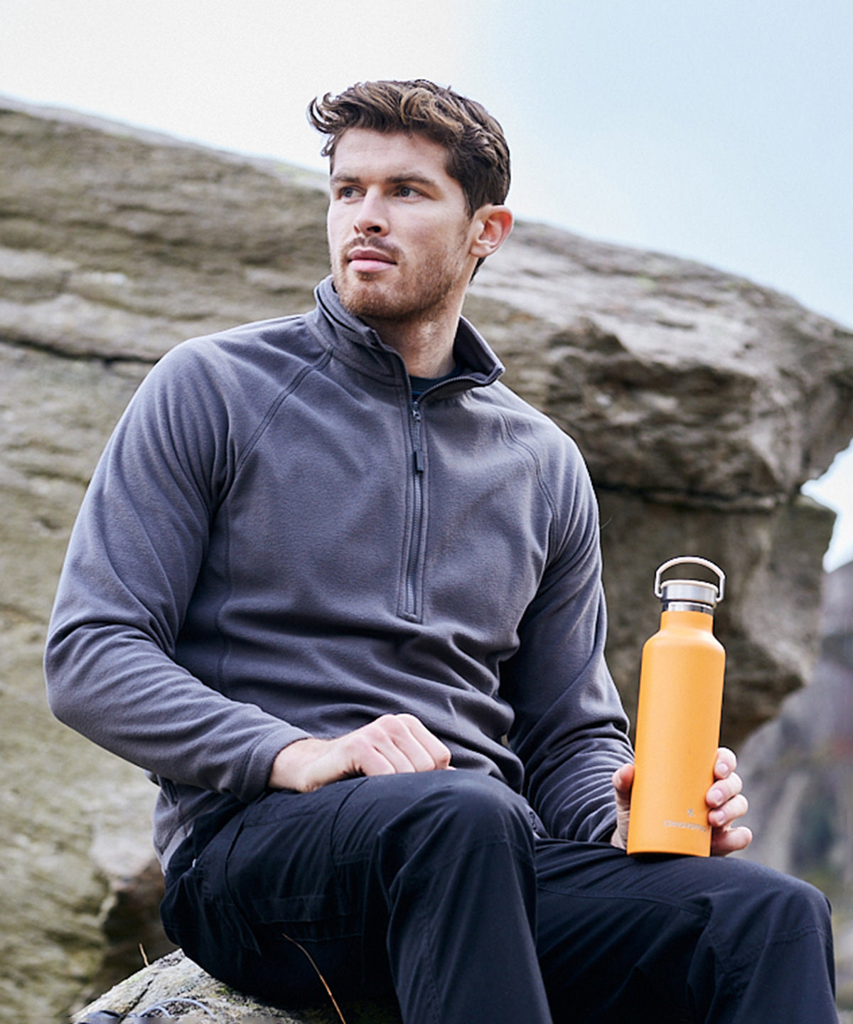 Carbon Grey - Expert Corey 200 fleece half-zip - GarmentEmbroidery