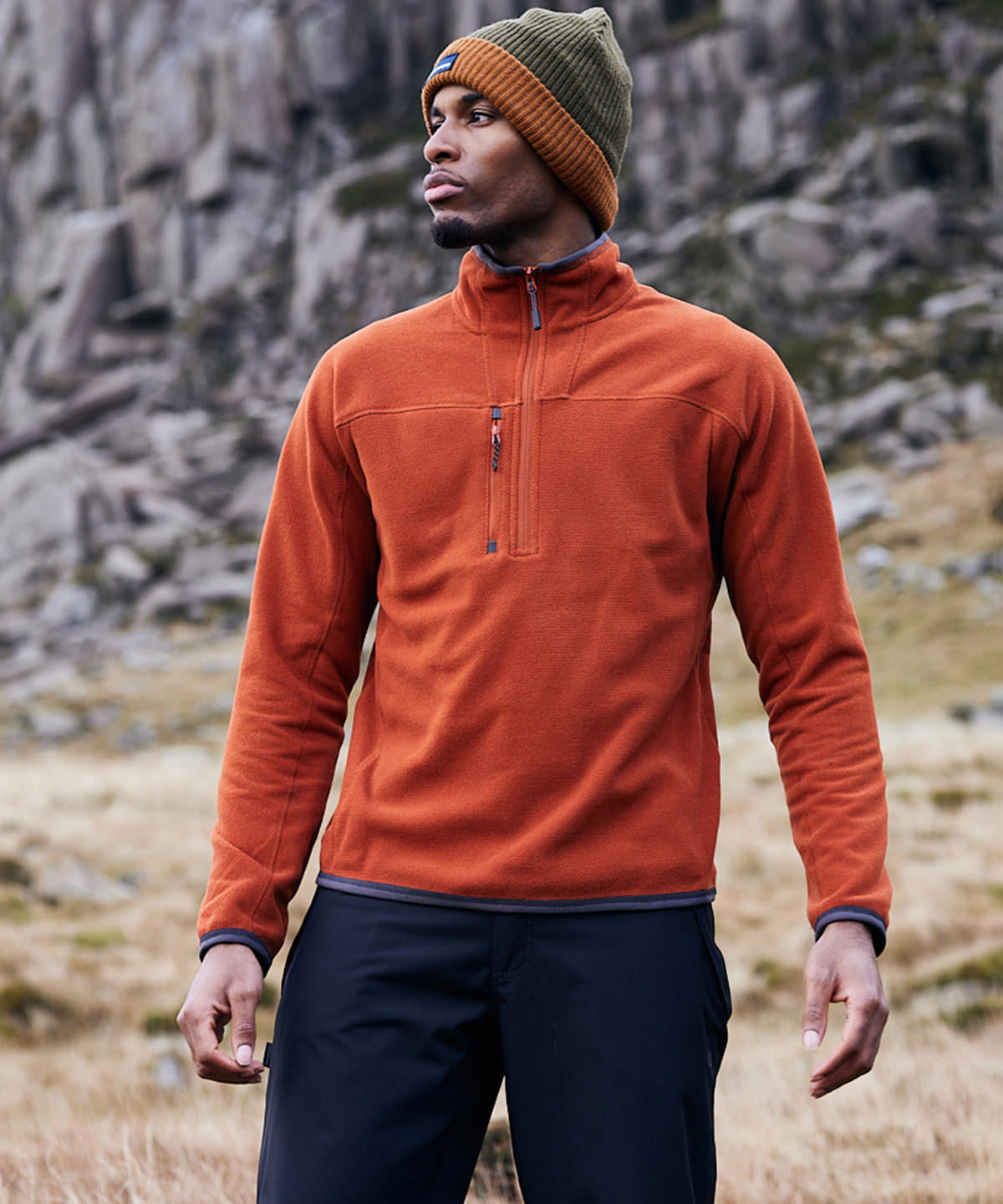 Poseidon Blue Marl - Expert active half zip fleece - GarmentEmbroidery
