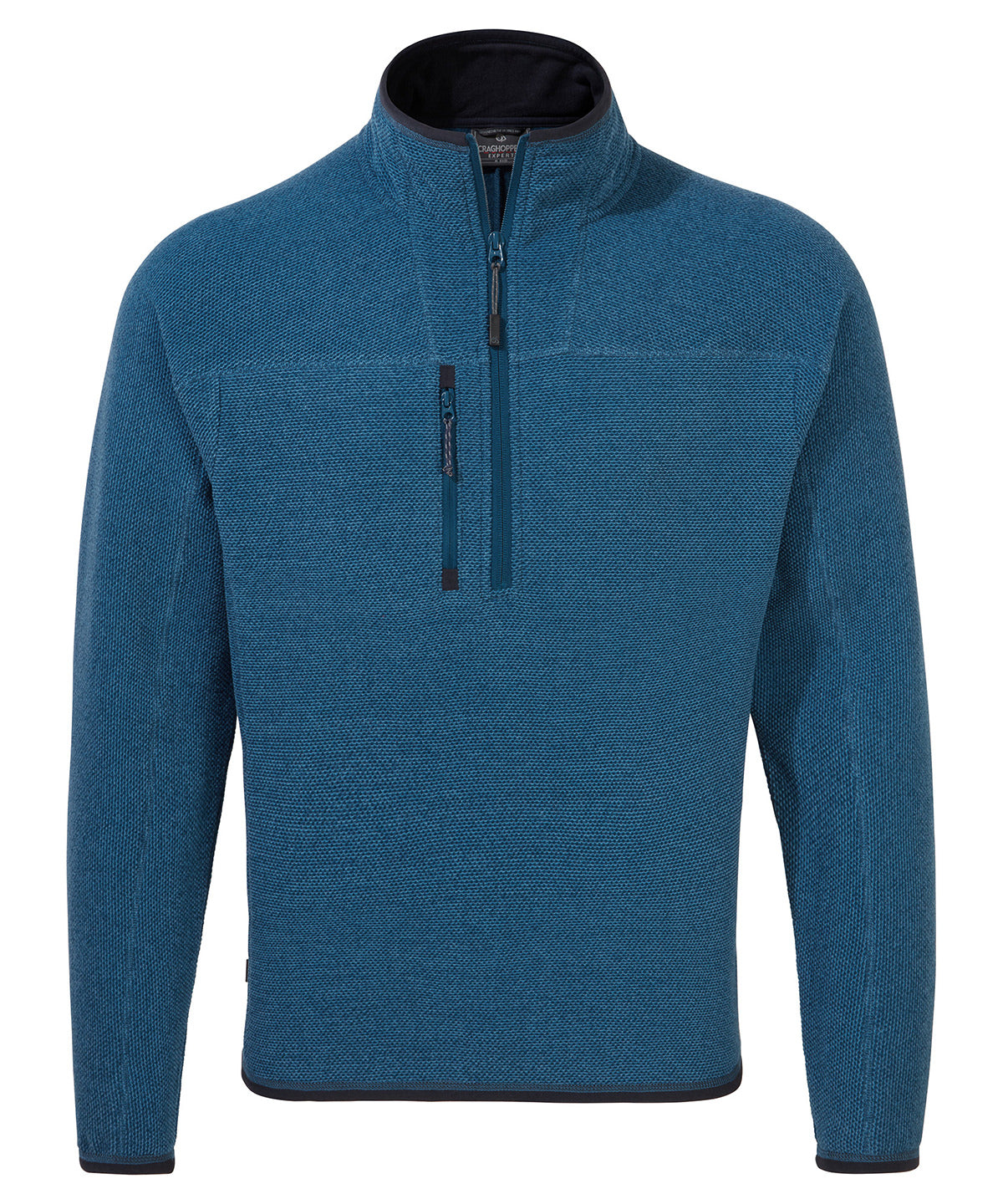 Poseidon Blue Marl - Expert active half zip fleece - GarmentEmbroidery