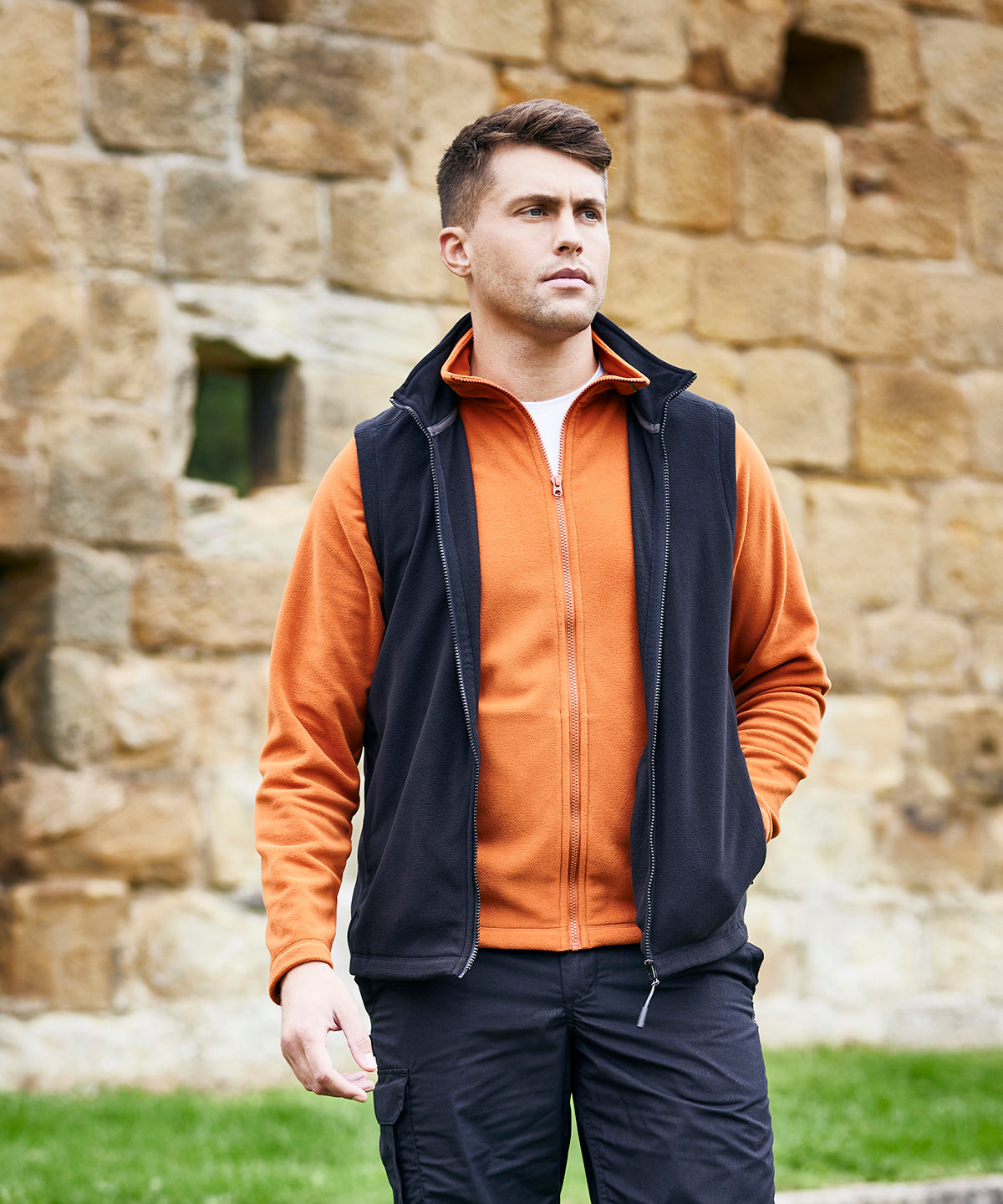 Navy - Expert Corey fleece vest - GarmentEmbroidery