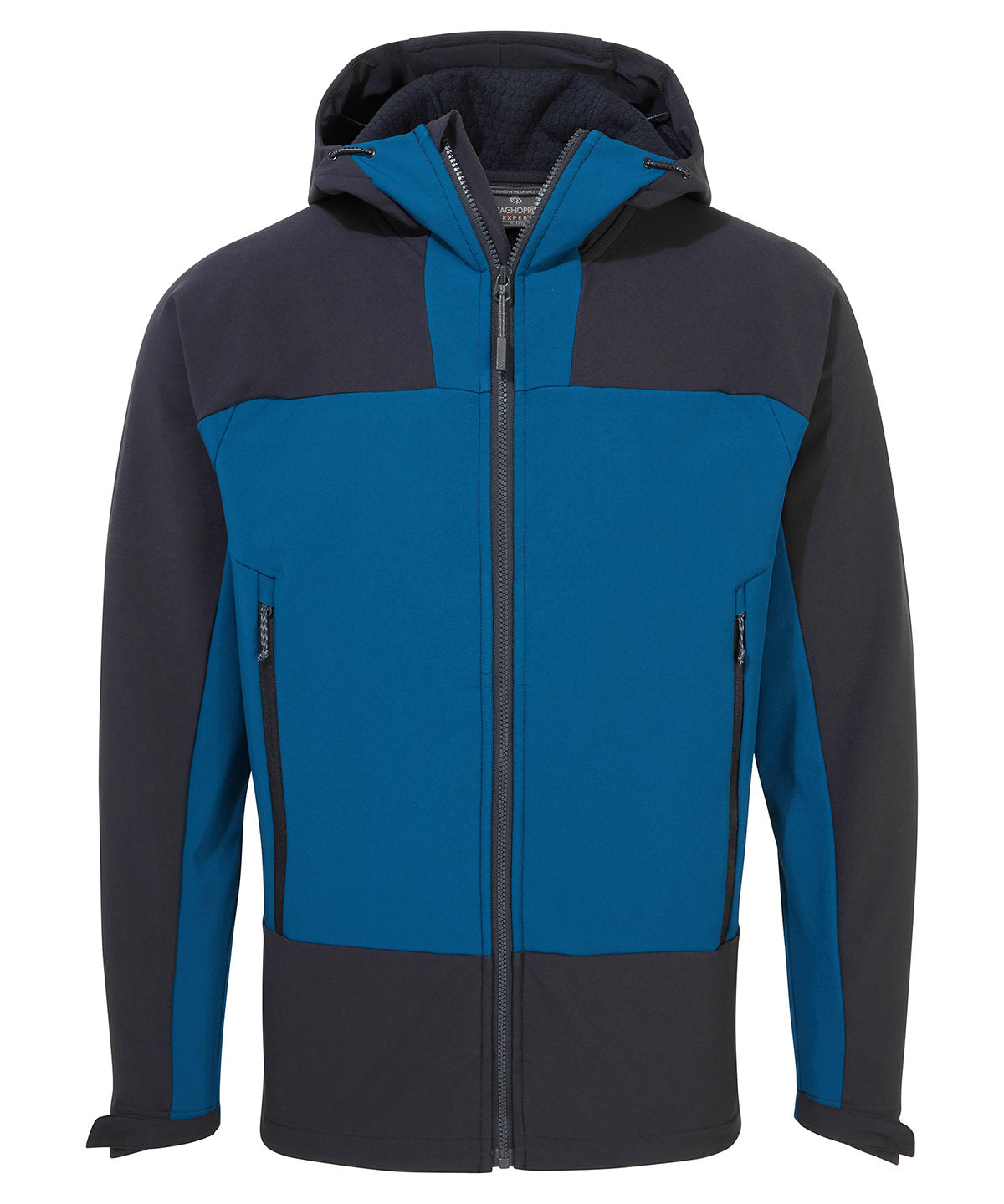Poseidon Blue/Navy - Expert active hooded softshell - GarmentEmbroidery