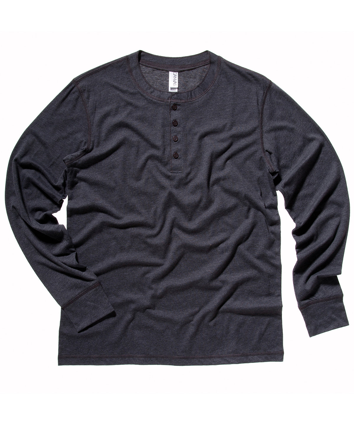 White - Unisex Jersey long sleeve Henley - GarmentEmbroidery