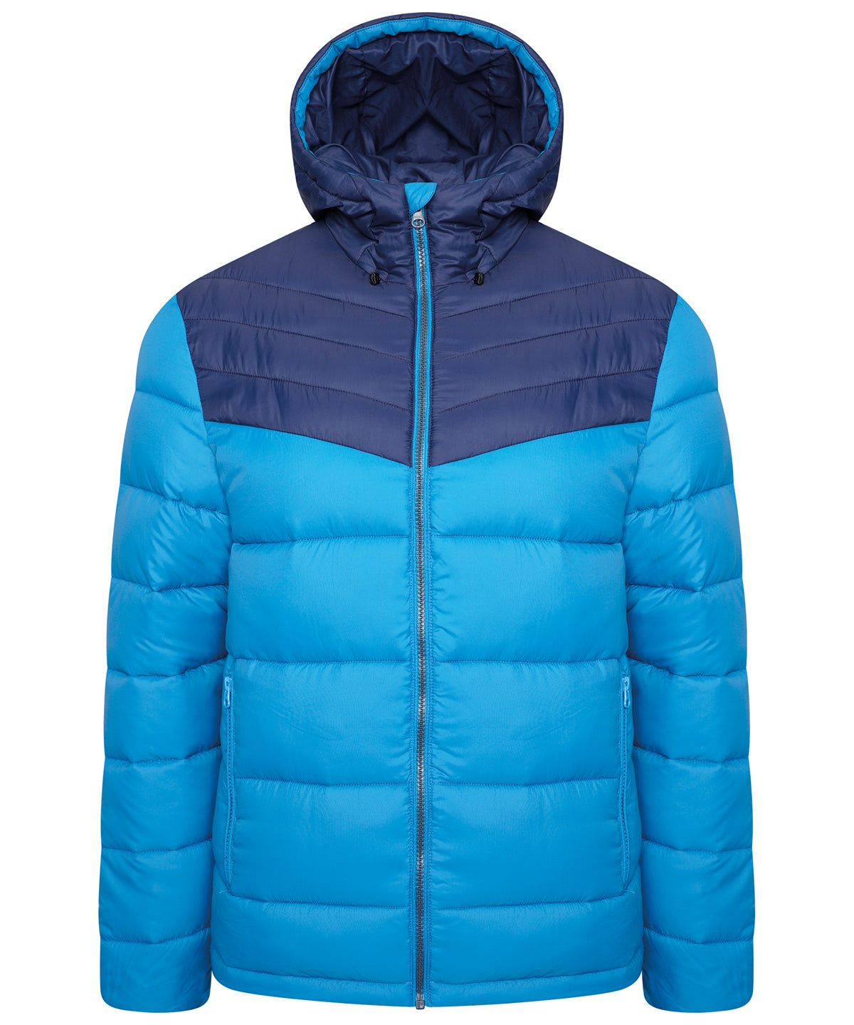 Dark Methyl/Nightfall Navy - Hot shot hooded baffle jacket - GarmentEmbroidery