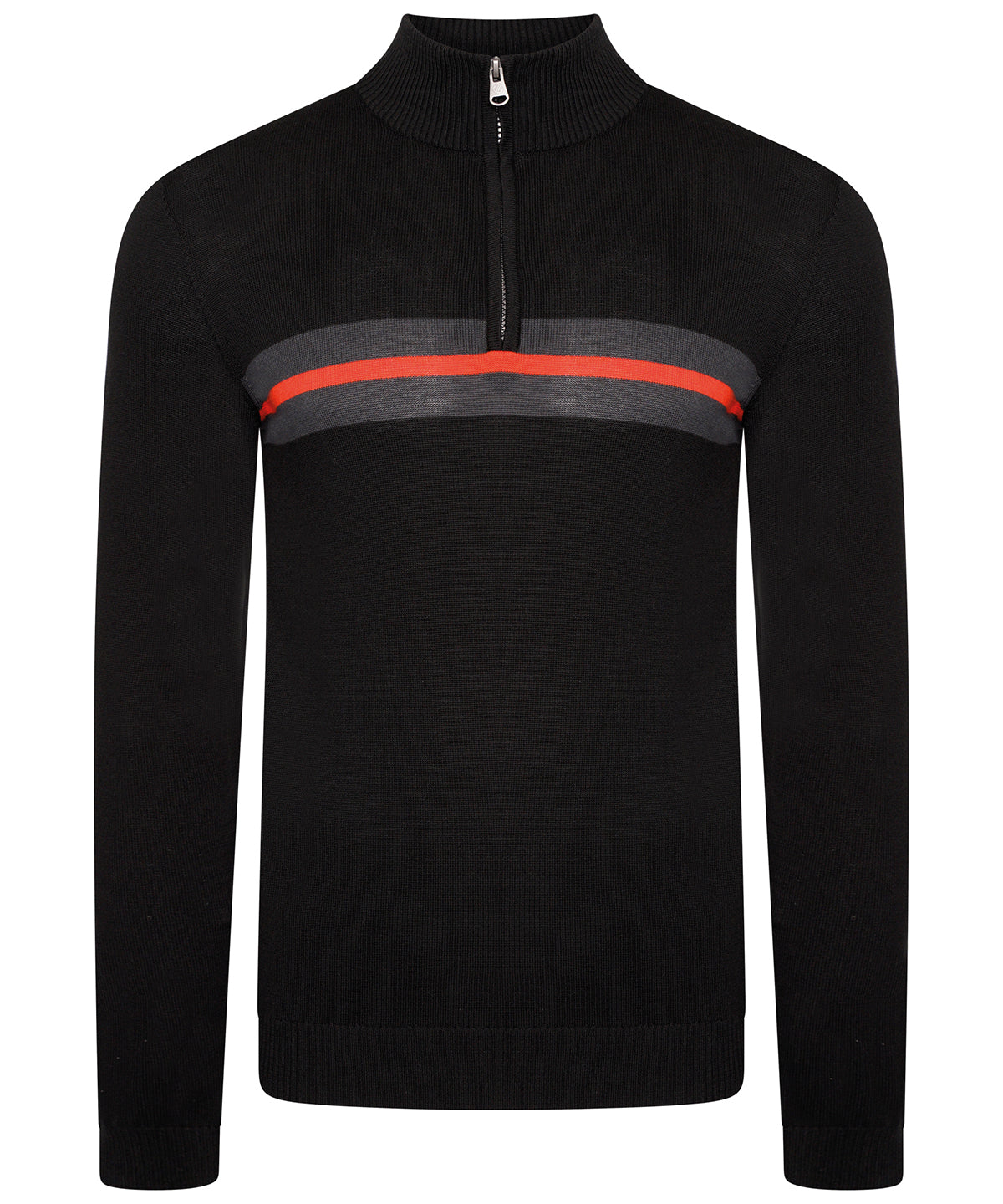 Black/Amber Glow - Unite Us 1/4 zip knitted sweater - GarmentEmbroidery