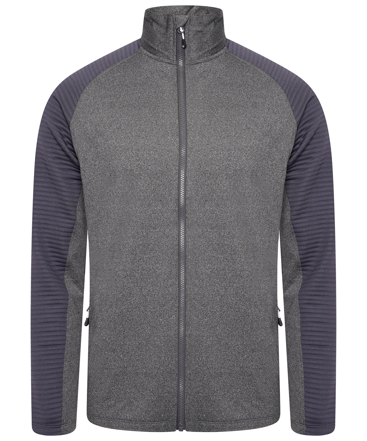 Charcoal Grey Marl/Ebony Grey - Collective full-zip core stretch - GarmentEmbroidery