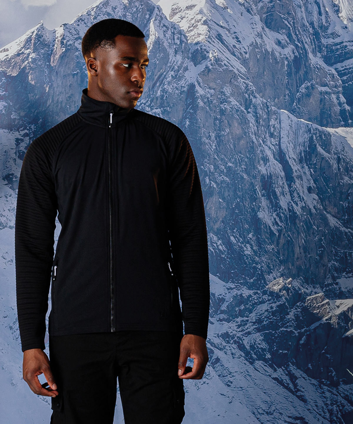 Charcoal Grey Marl/Ebony Grey - Collective full-zip core stretch - GarmentEmbroidery