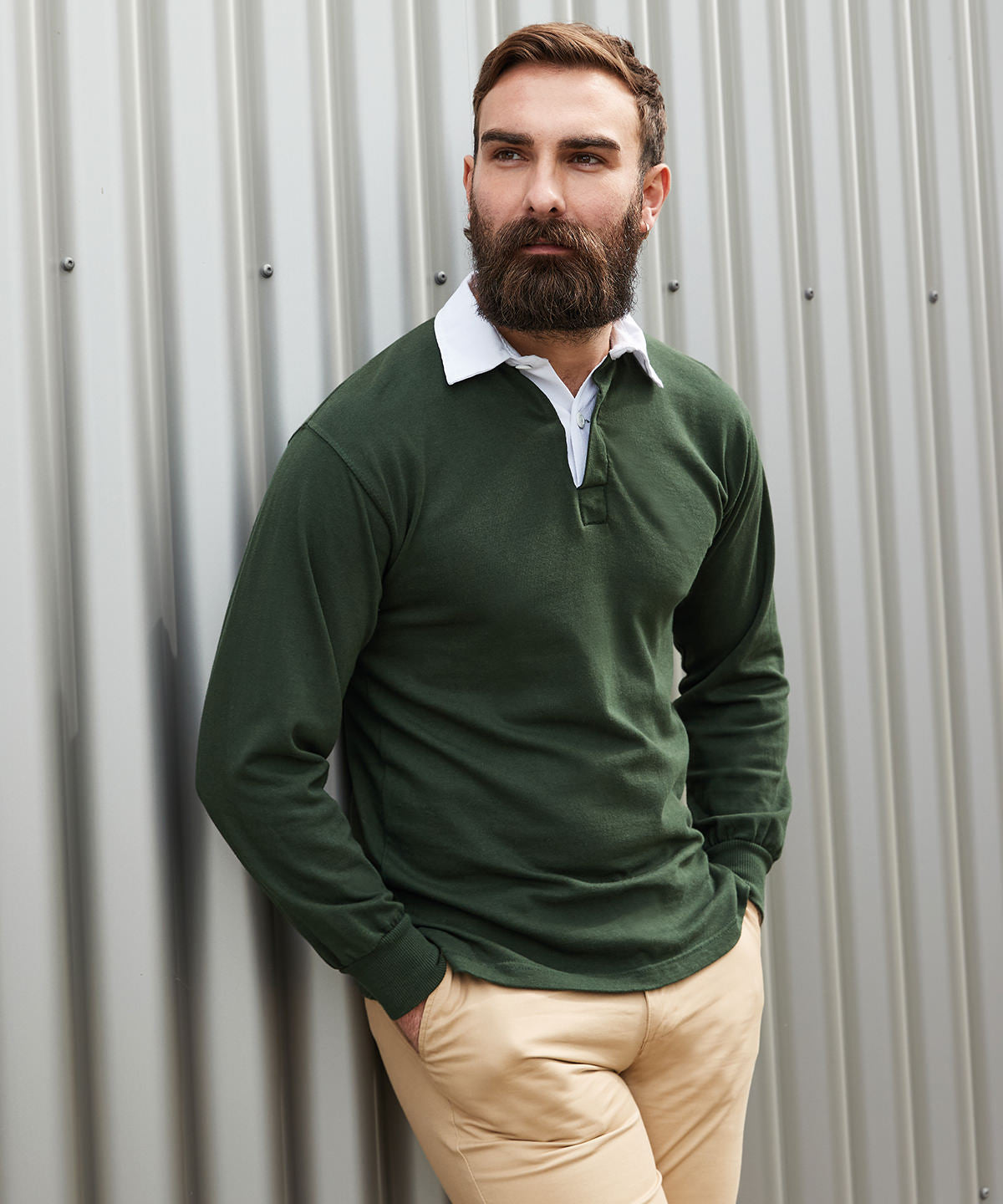 Royal - Long sleeve original rugby shirt - GarmentEmbroidery