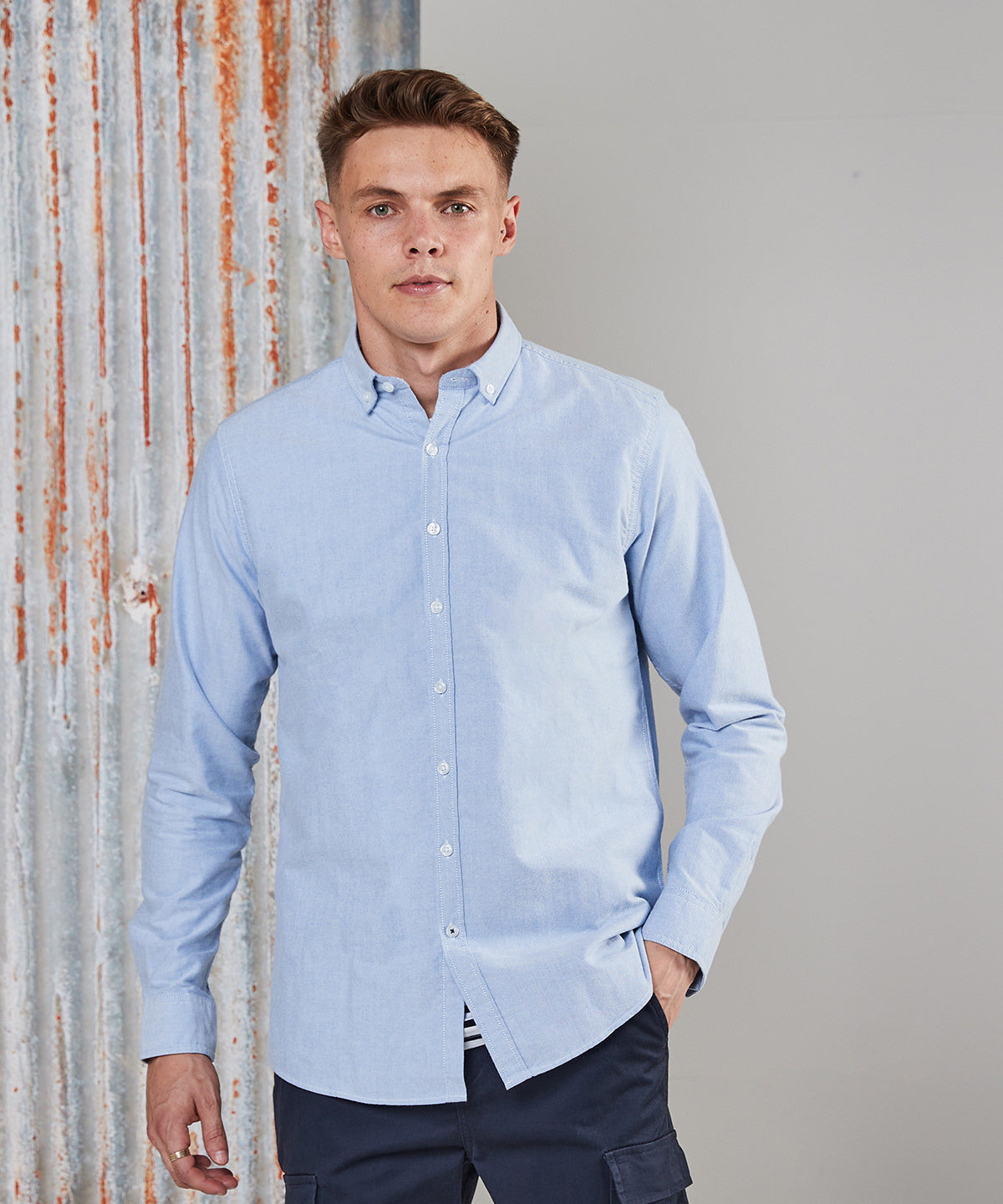 Light Blue - Supersoft casual shirt - GarmentEmbroidery