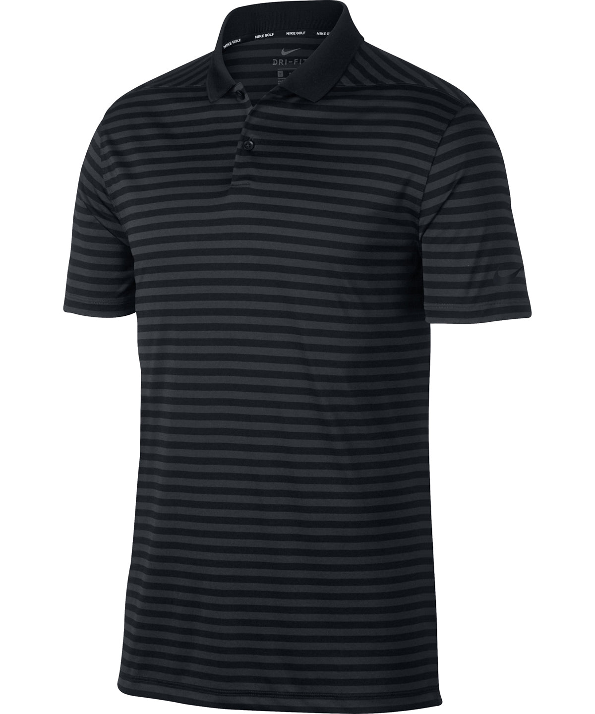 Black/Anthracite/Cool Grey - Dry victory polo stripe - GarmentEmbroidery