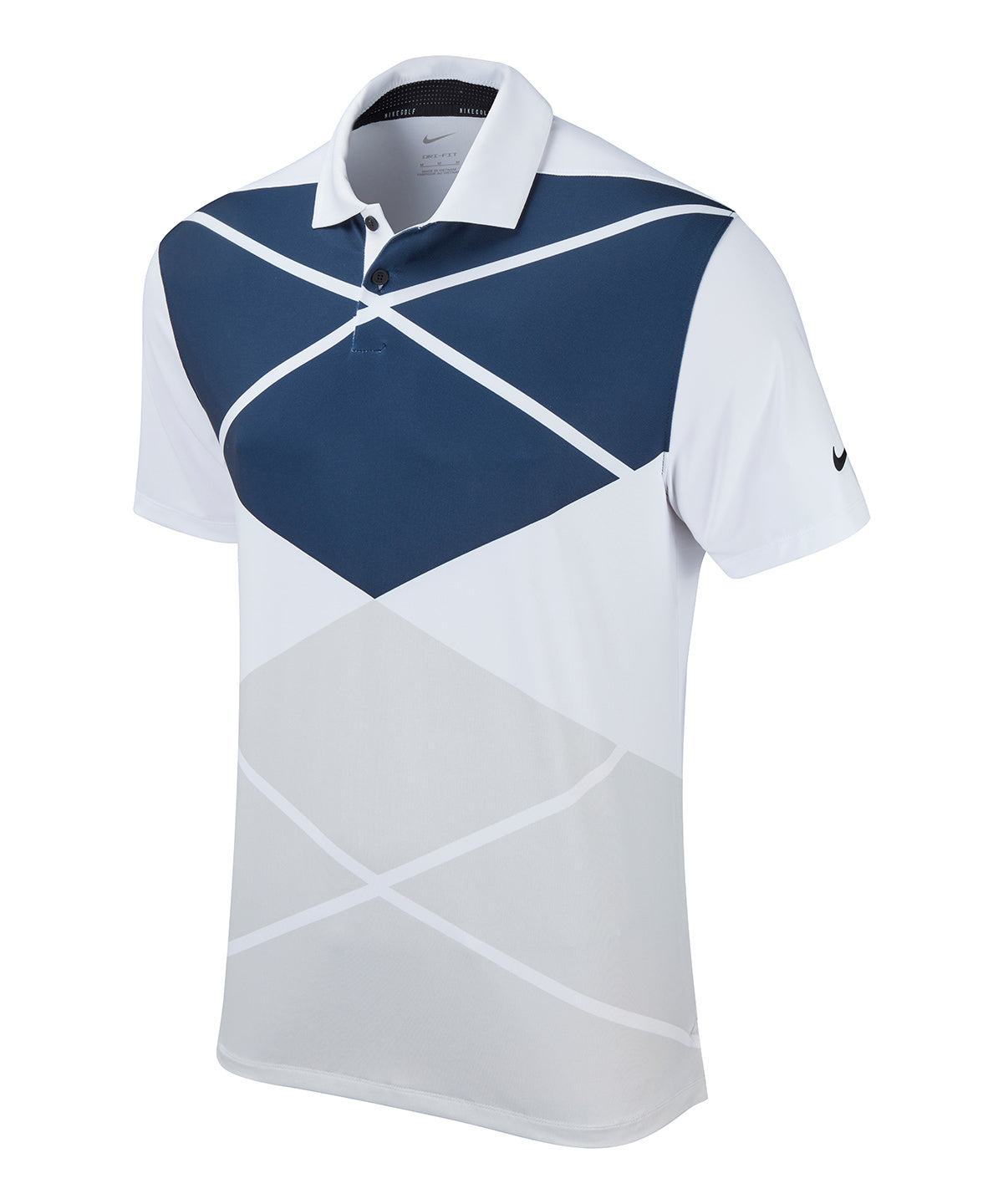 White/Black - Nike Vapor argyle print polo - GarmentEmbroidery