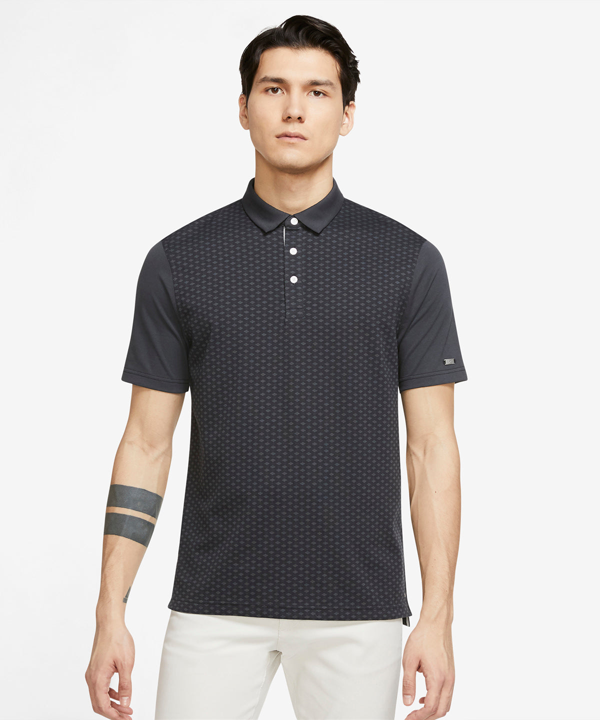 Active Pink/Brushed Silver - Nike Player argyle print polo - GarmentEmbroidery