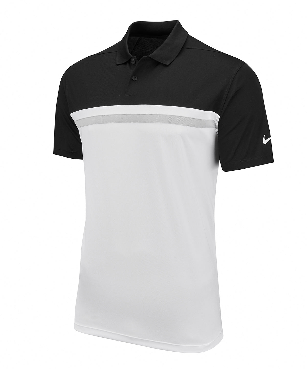 Black/White/Light Smoke Grey/White - Nike Victory colour block polo - GarmentEmbroidery