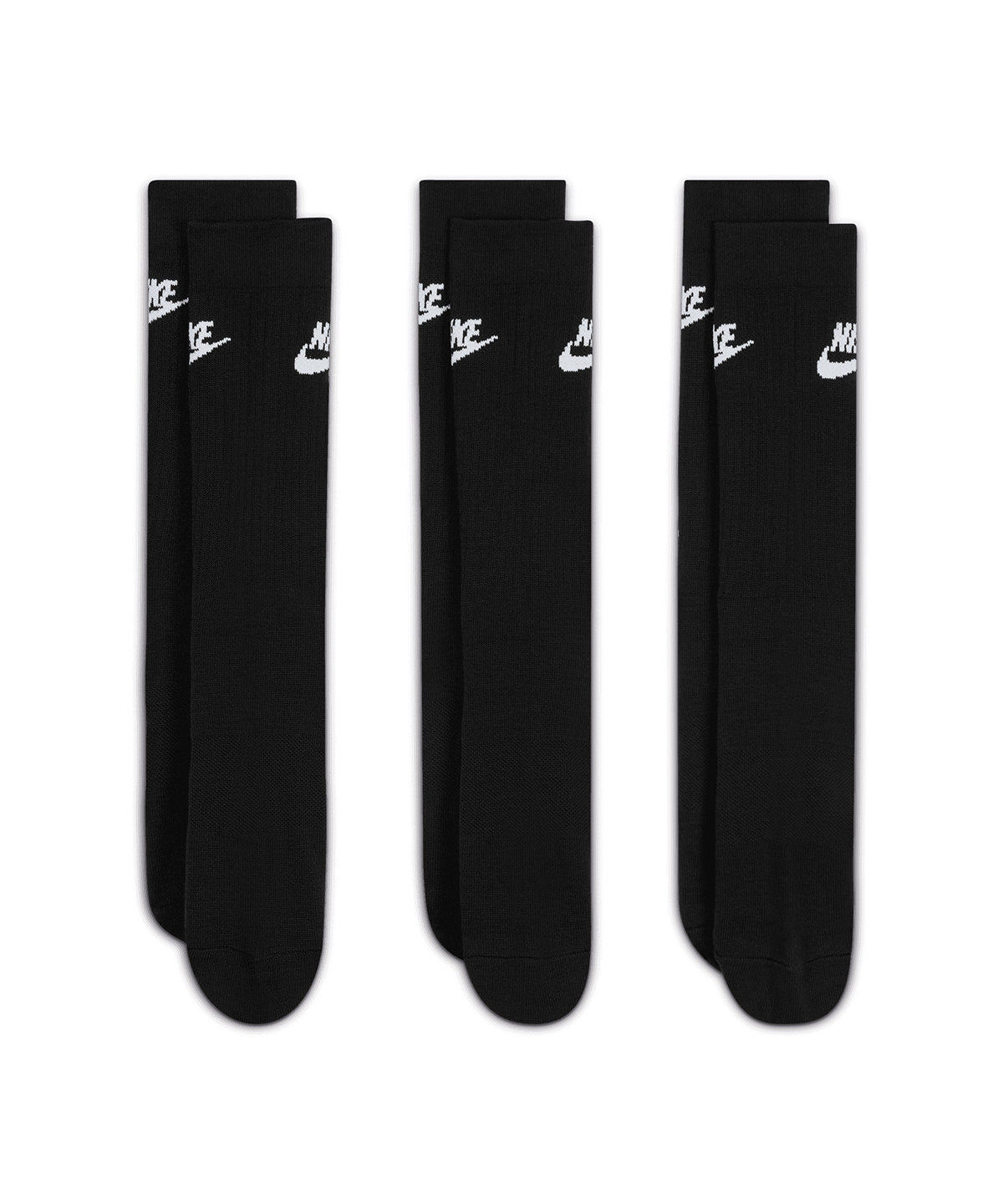 Black/White - Nike everyday essential crew socks (3 pairs) - GarmentEmbroidery
