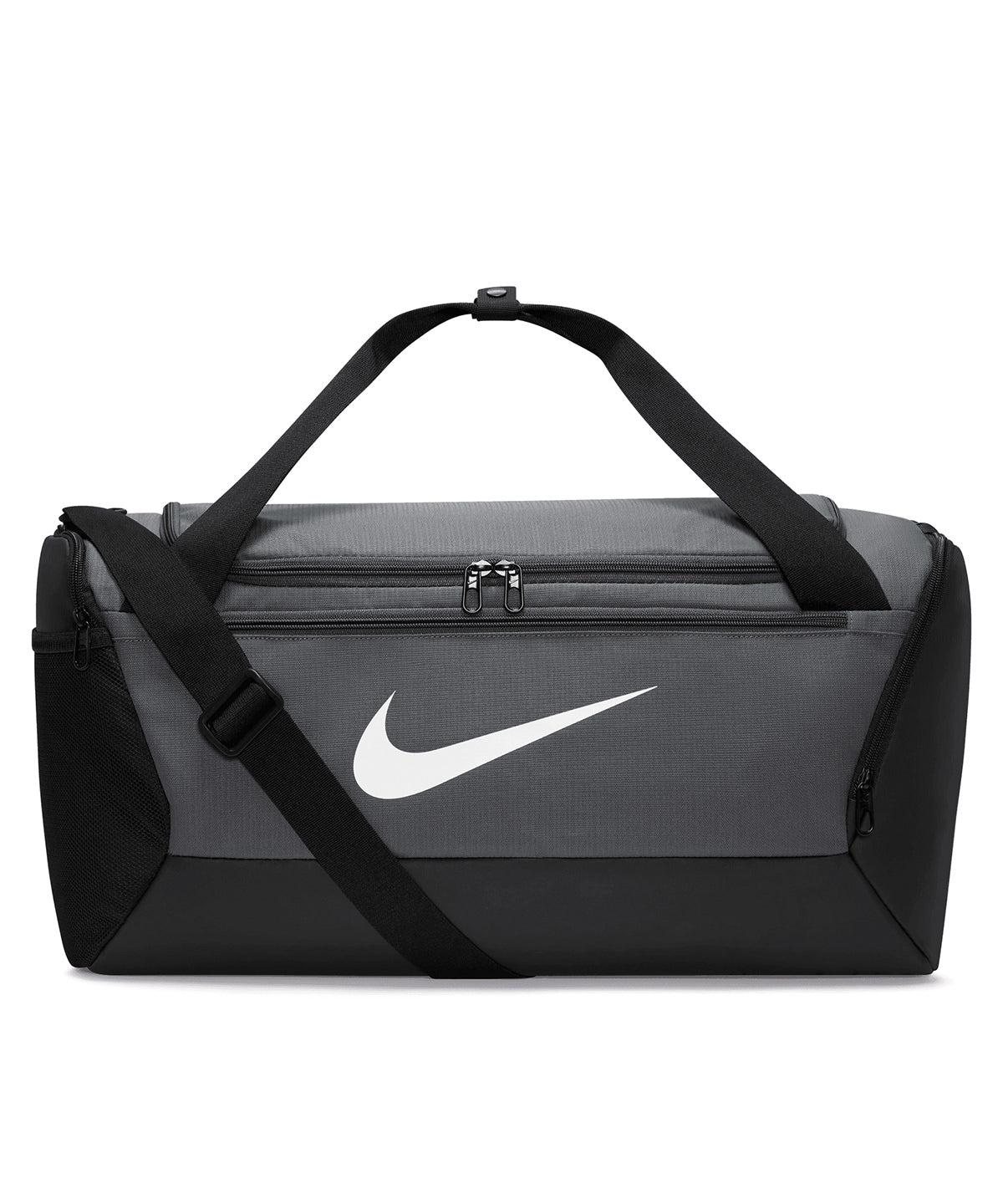 Grey/Black/White - Nike Brasilia small duffle 9.5 (41L) - GarmentEmbroidery