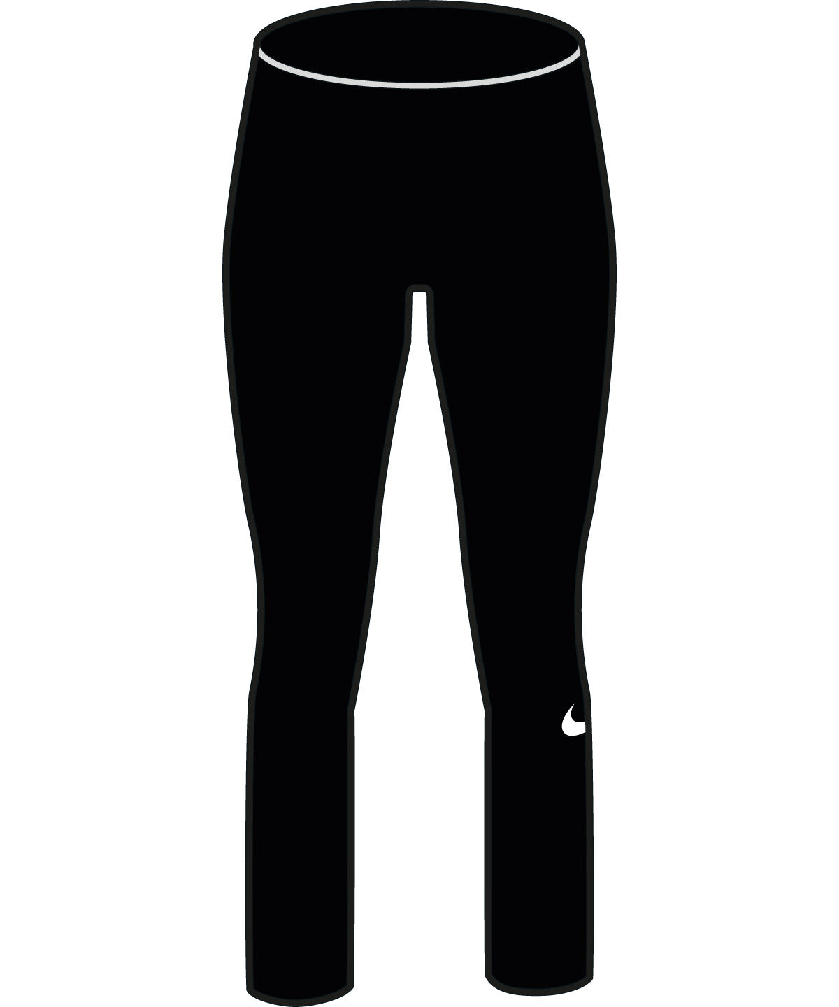 Black/White - Women’s Nike One Dri-FIT 7/8 leggings - GarmentEmbroidery