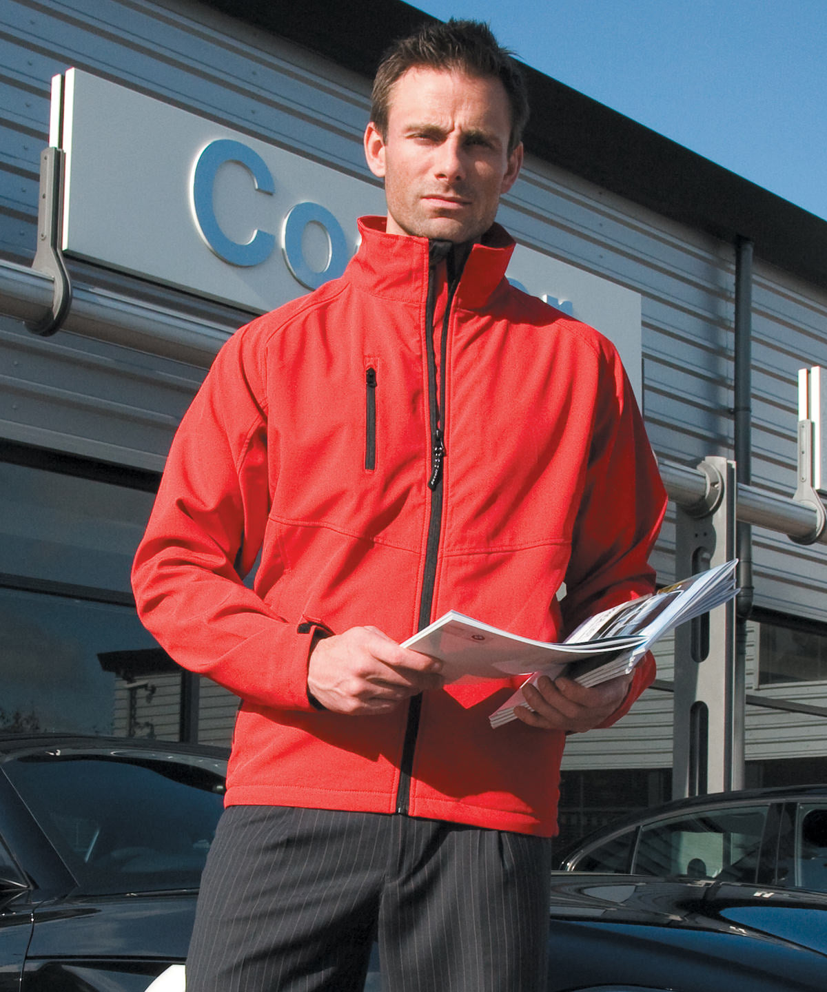 Red - Baselayer softshell jacket - GarmentEmbroidery