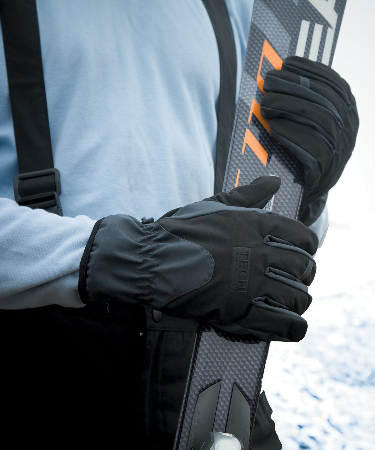 Black/Black - Tech performance softshell glove - GarmentEmbroidery