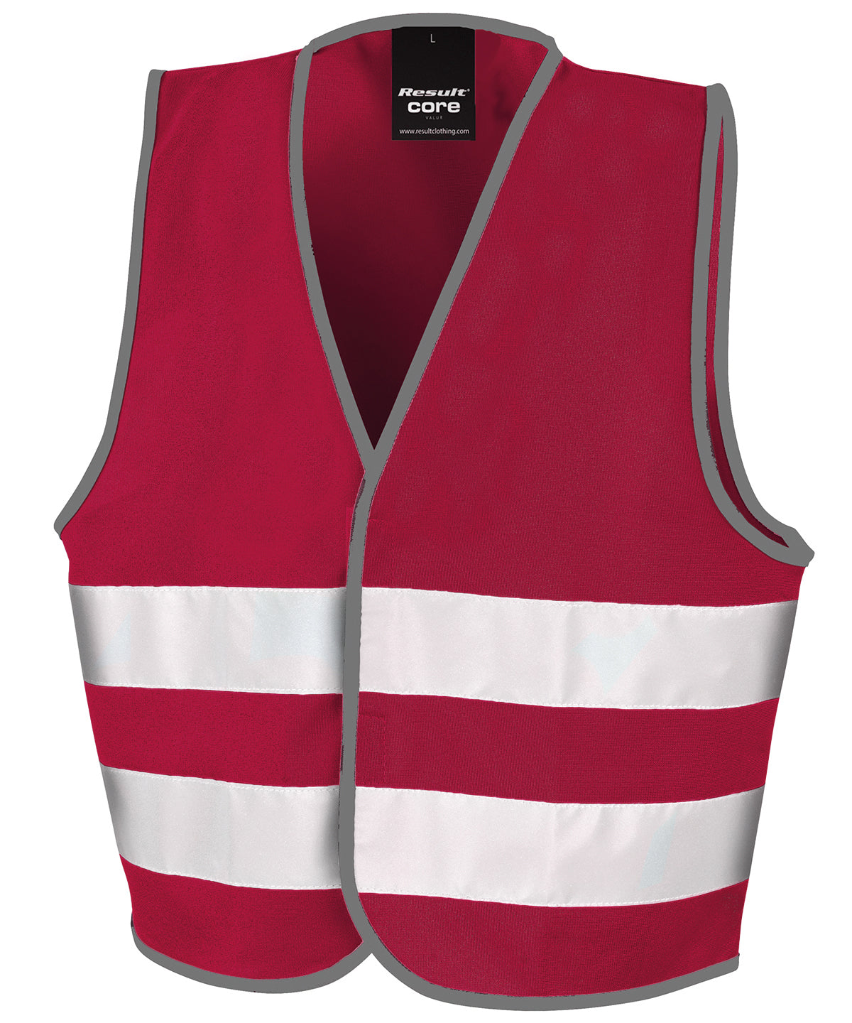 Burgundy - Core junior safety vest - GarmentEmbroidery