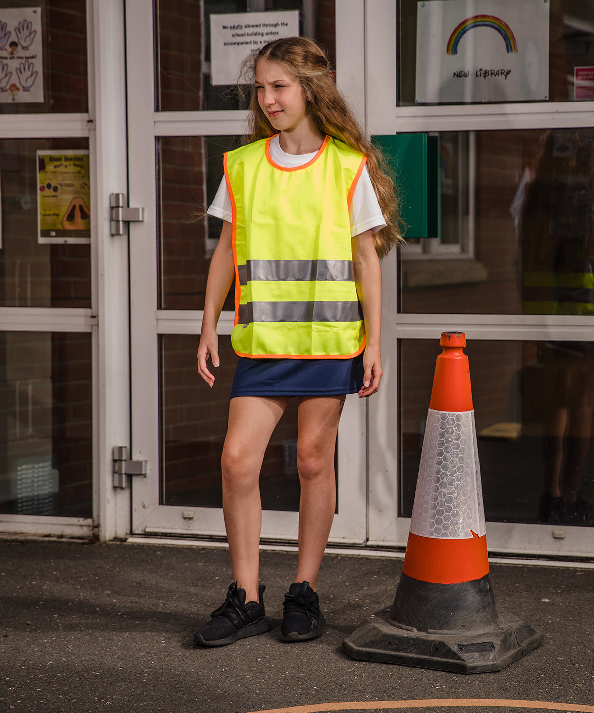 Fluorescent Yellow - Junior hi-viz tabard - GarmentEmbroidery