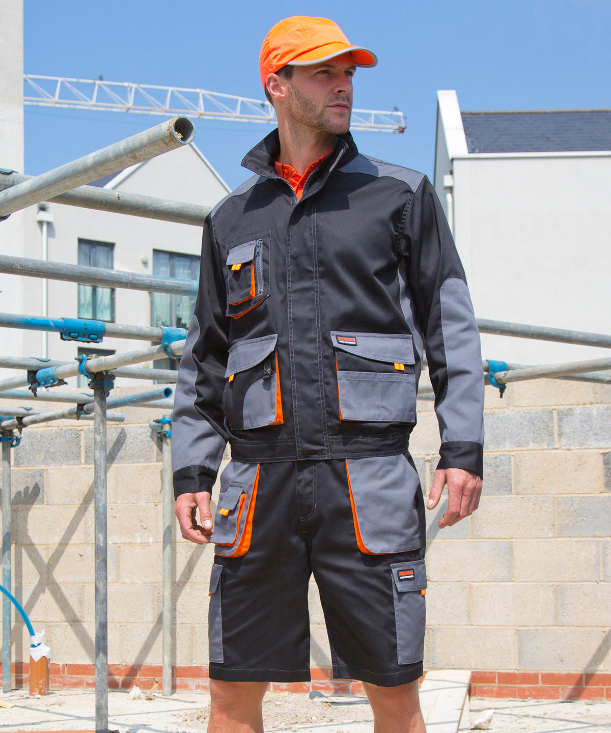 Black/Grey/Orange - Work-Guard lite jacket - GarmentEmbroidery