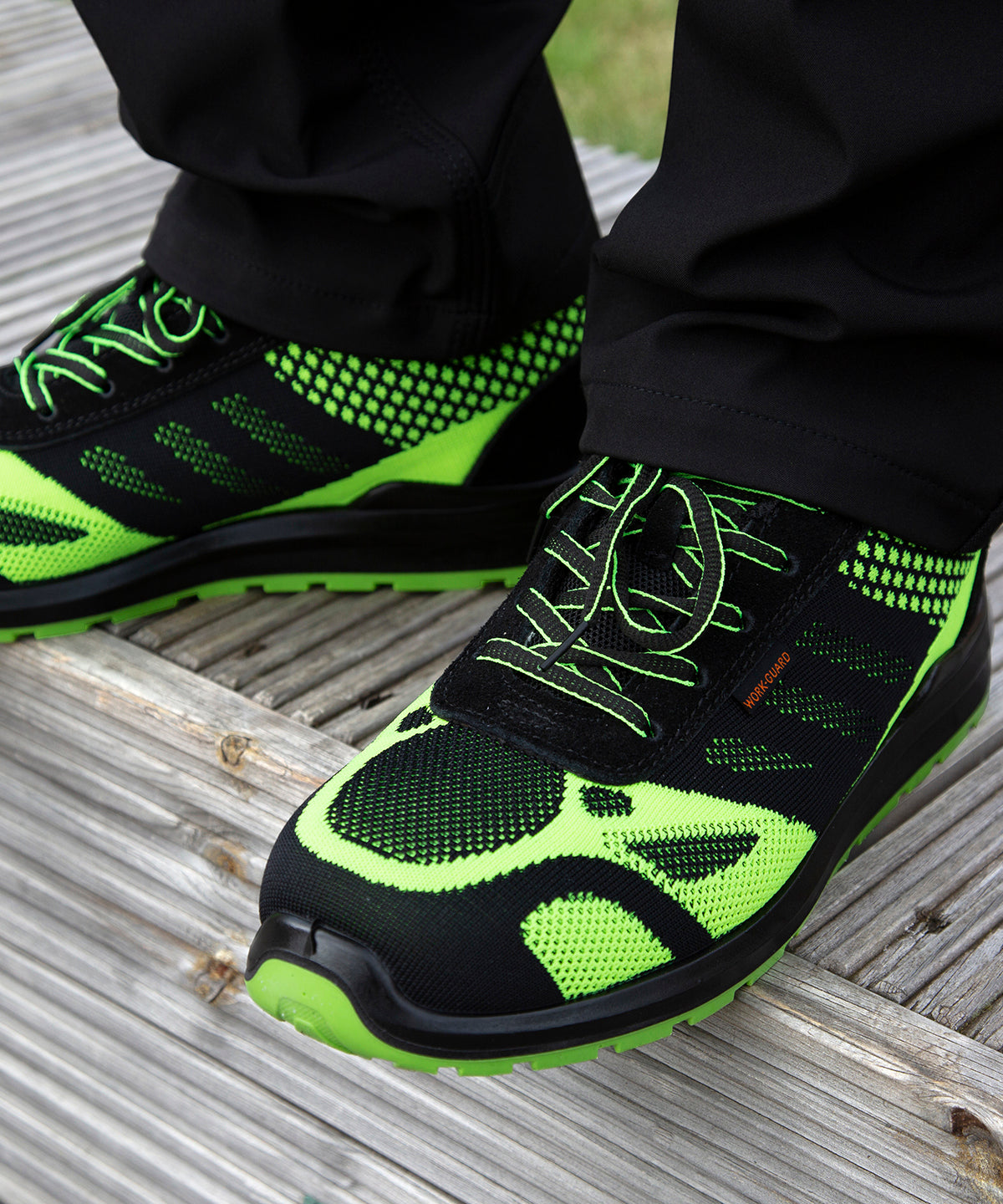Neon Green/Black - Hicks safety trainer - GarmentEmbroidery