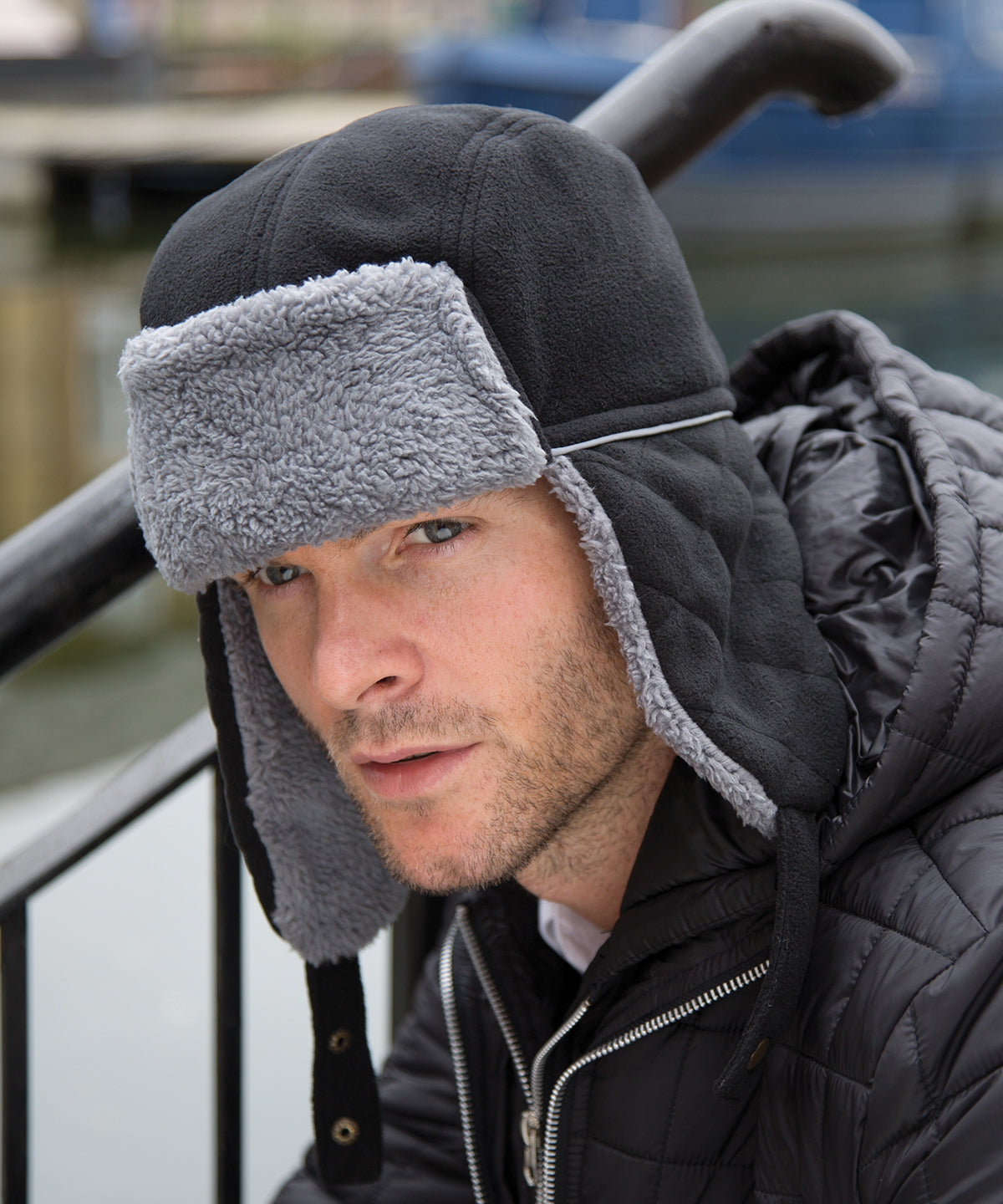Red/Black - Ocean trapper hat - GarmentEmbroidery