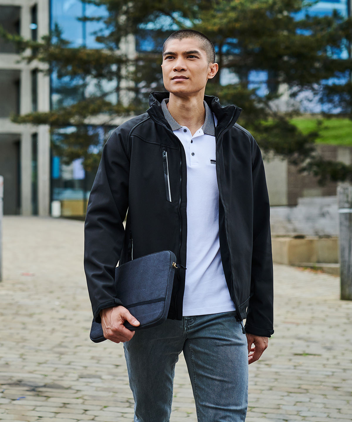 Navy - Apex waterproof and breathable softshell - GarmentEmbroidery