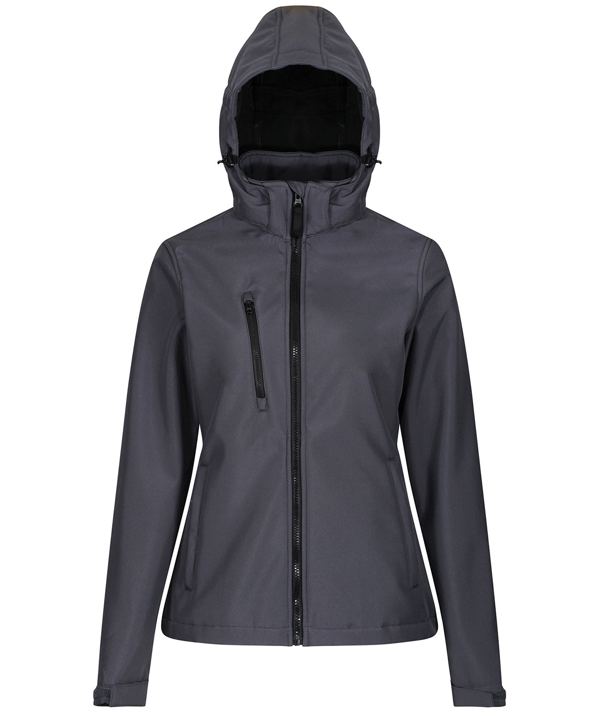 Seal Grey/Black - Women's venturer 3-layer hooded softshell jacket - GarmentEmbroidery