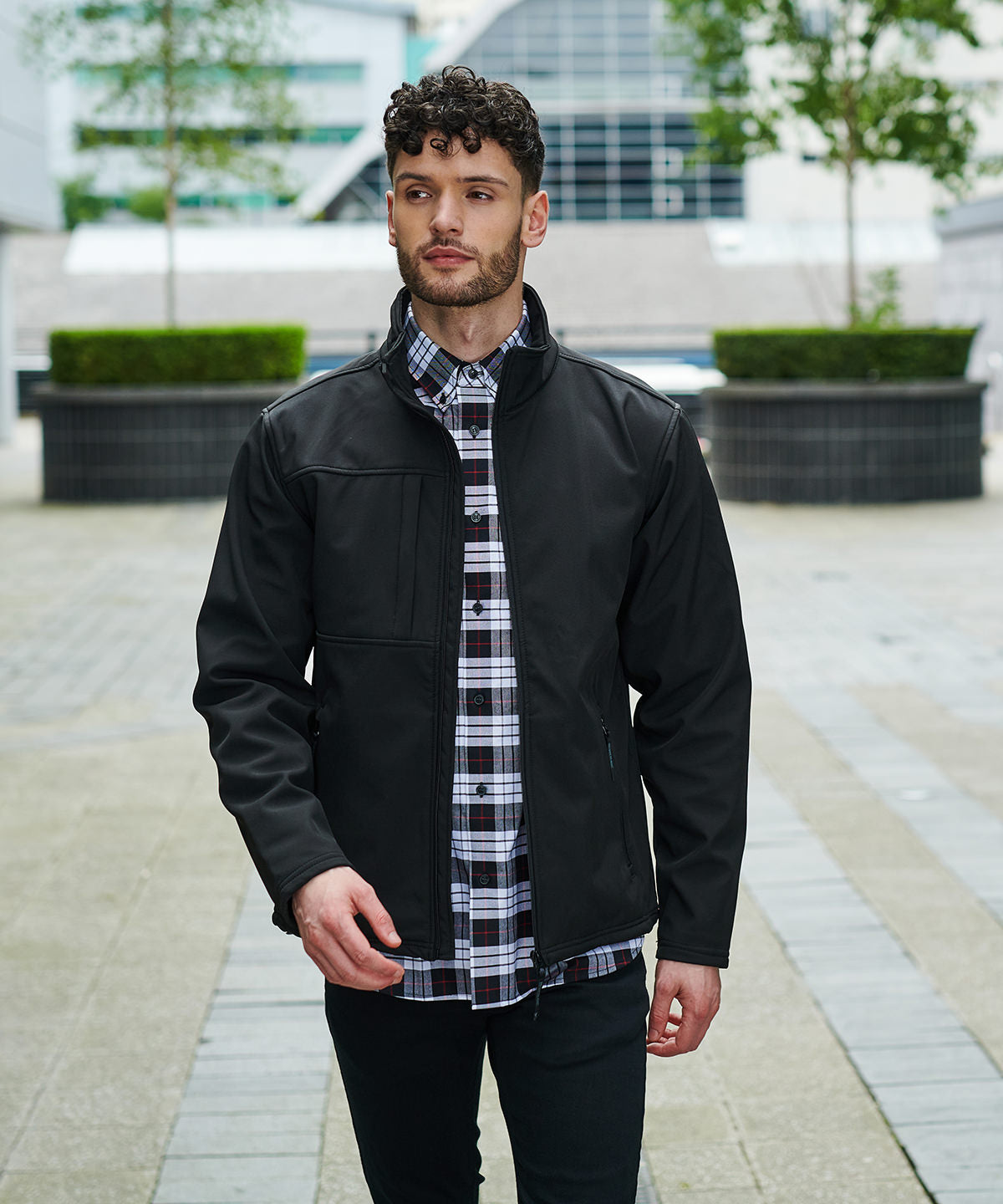 Oxford Blue/Black - Octagon II printable 3-layer membrane softshell - GarmentEmbroidery