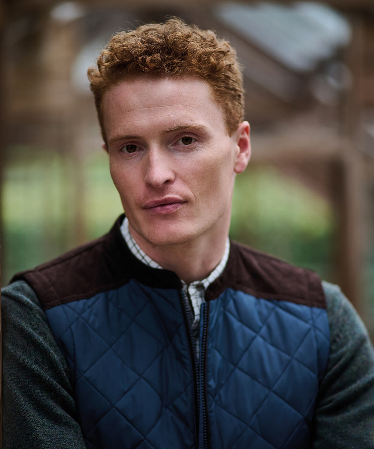 Dark Khaki - Moreton diamond quily gilet - GarmentEmbroidery