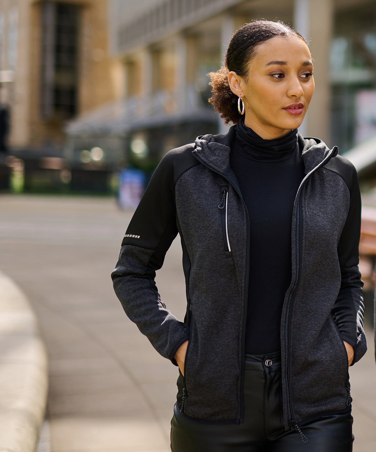 Grey Marl/Black - Women's X-Pro Coldspring II hybrid jacket - GarmentEmbroidery