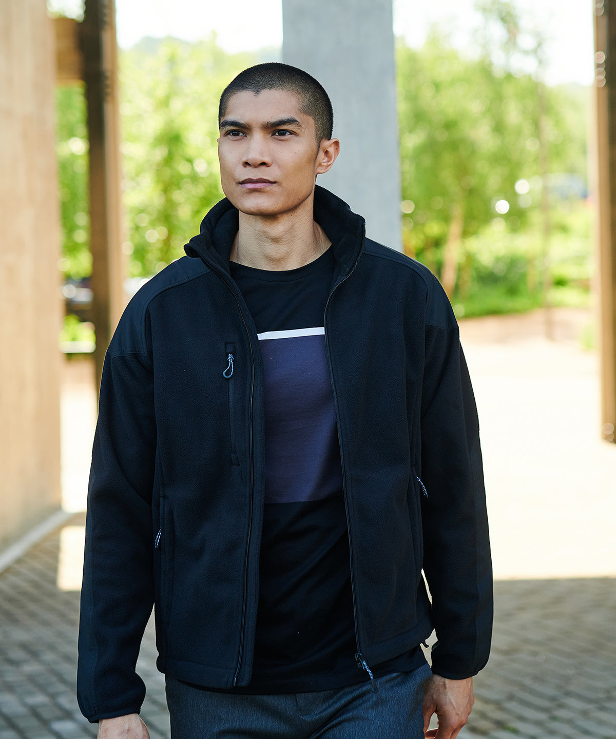 Black - Broadstone showerproof fleece - GarmentEmbroidery