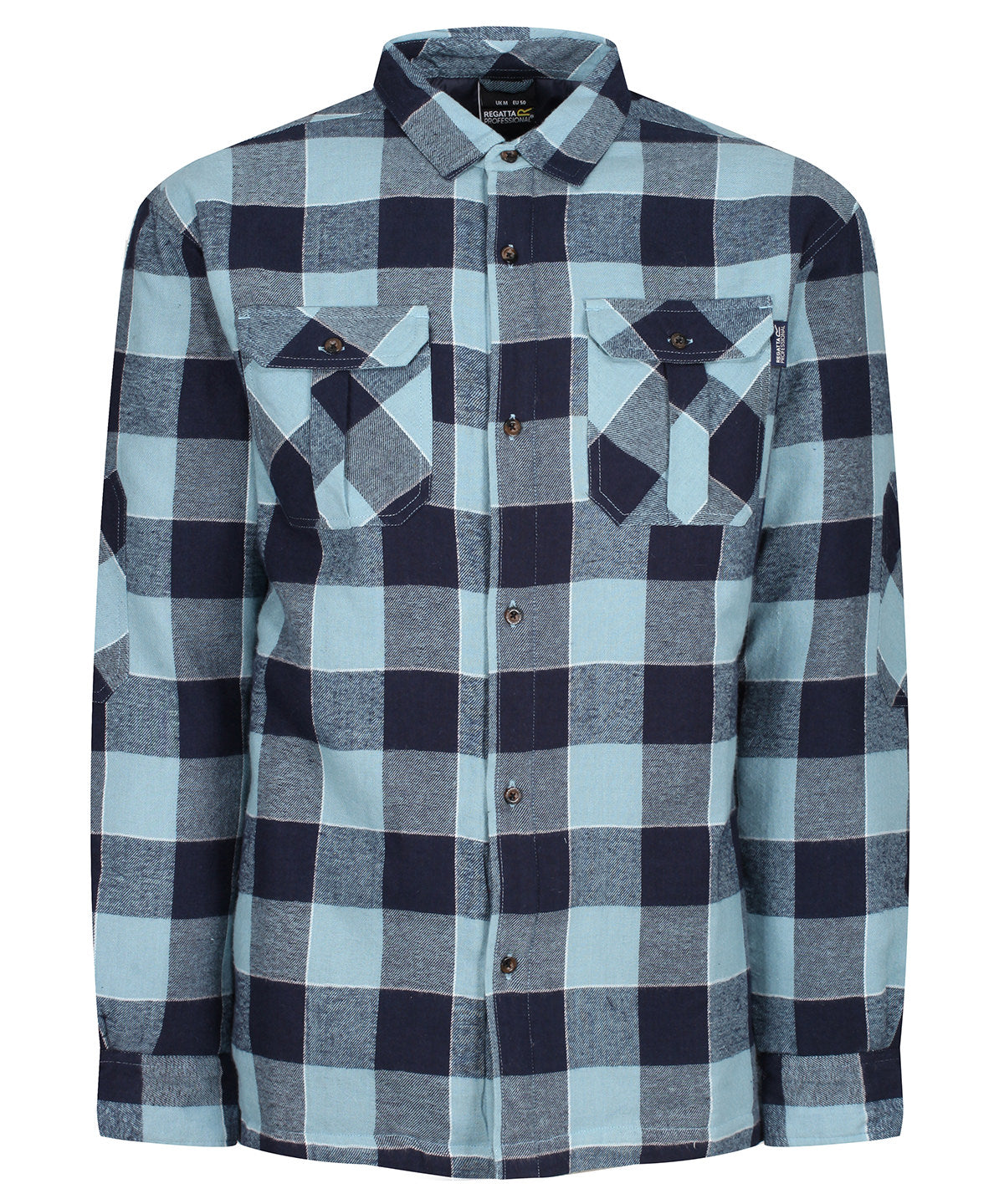 Blue - Shelford insulated check shirt - GarmentEmbroidery