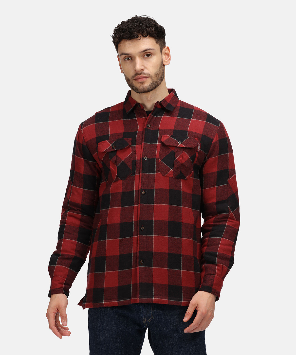 Blue - Shelford insulated check shirt - GarmentEmbroidery
