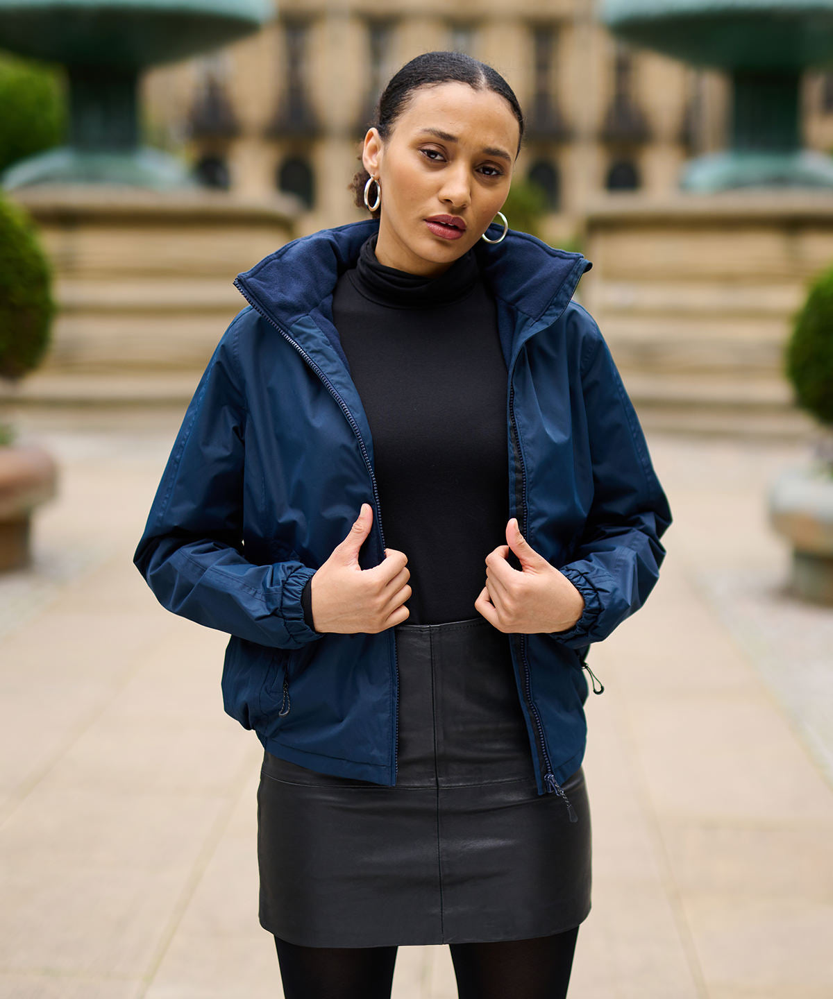 Black - Women's Dover fleece-lined bomber jacket - GarmentEmbroidery